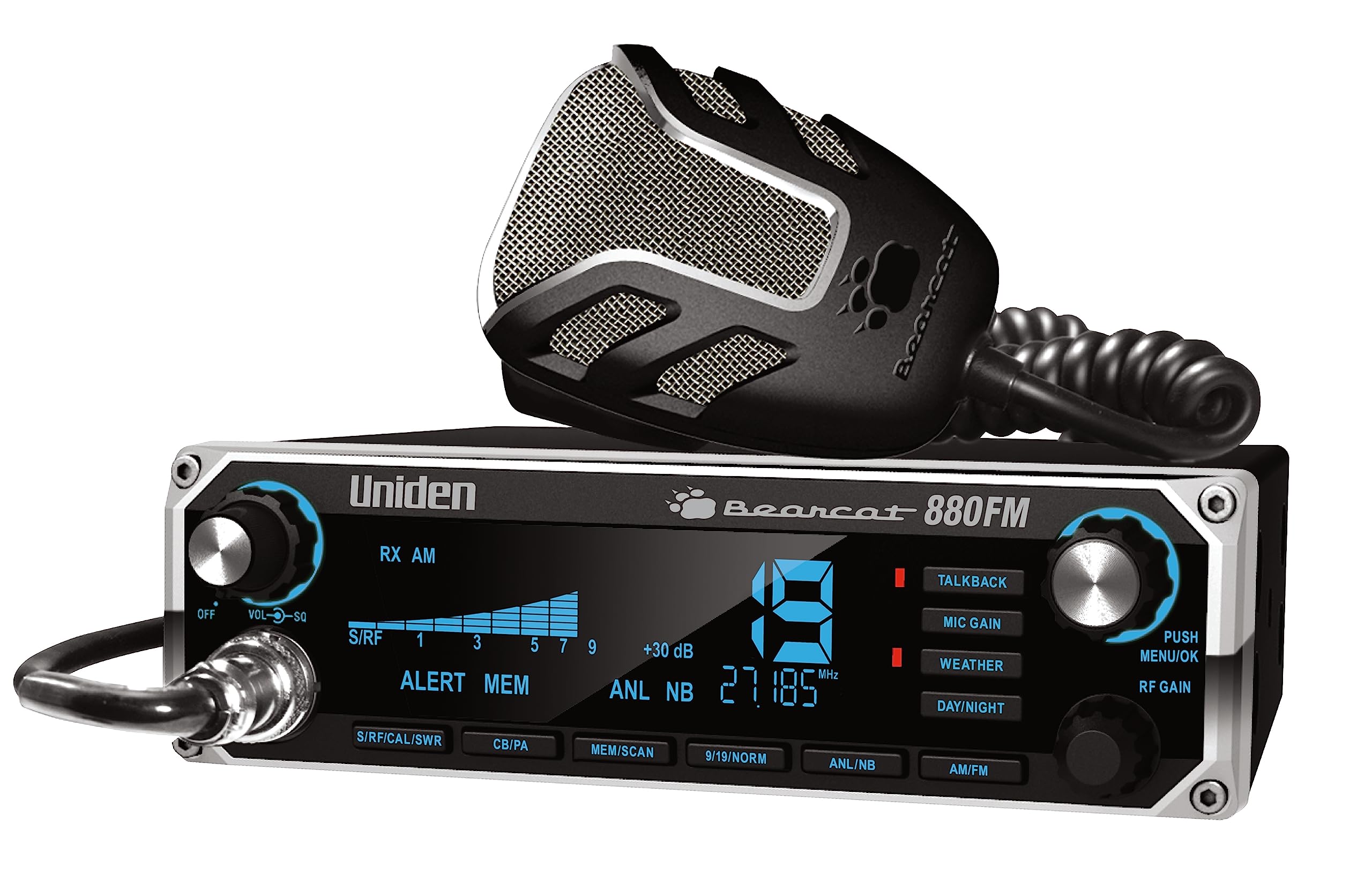 Uniden Bearcat 880Fm Cb Radio, 40 Channels With Dual-Mode Am/Fm, Large Easy-To-Read Backlit 7-Color Lcd Display, Backlit Knobs/B,WBAUVB0C8QDQMKK