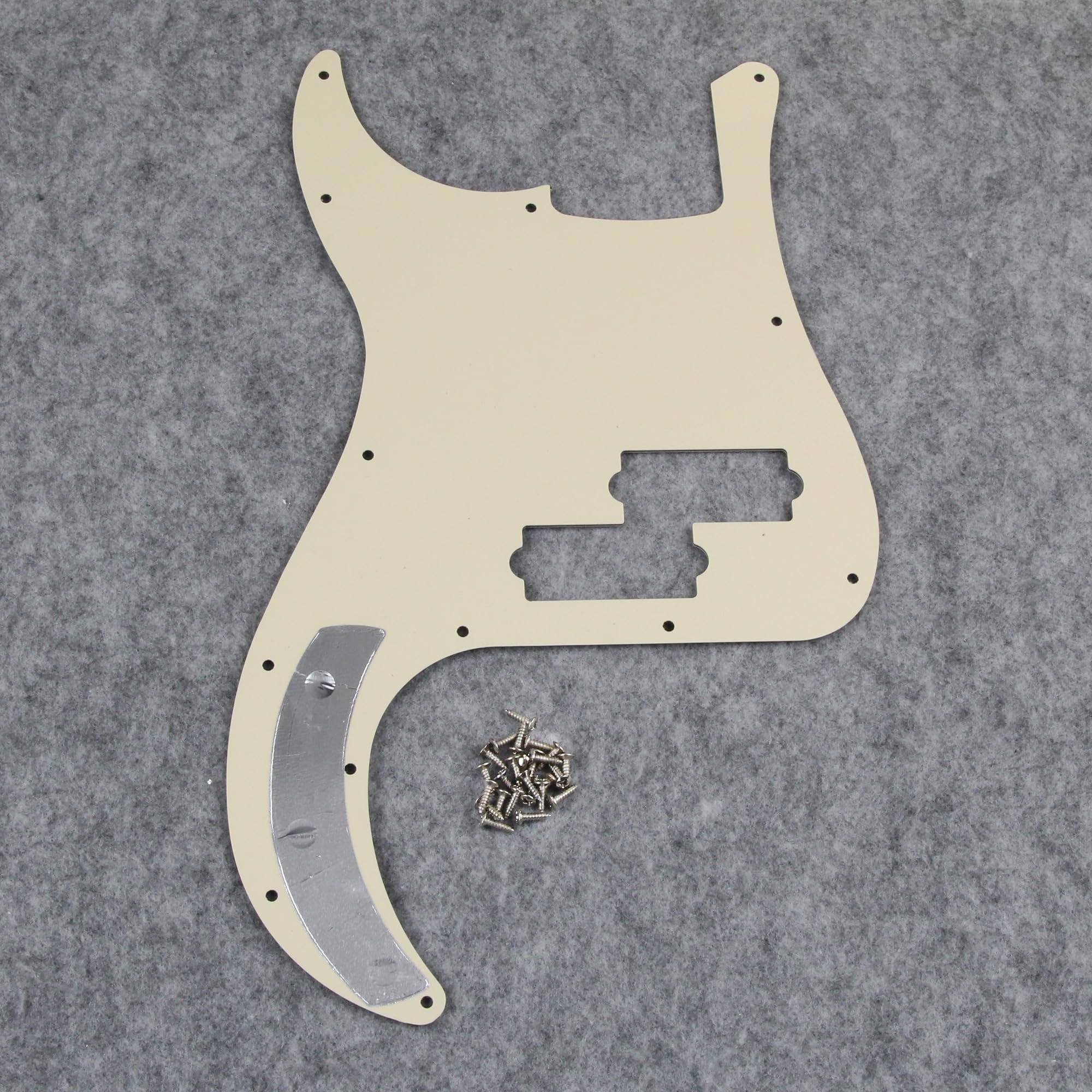 Fleor 13 Hole P Bass Pickguard Guitar Scratch Plate Pick Guard For 4 String Usa/Mexican Standard P Bass Style, 4Ply Aged Pearl