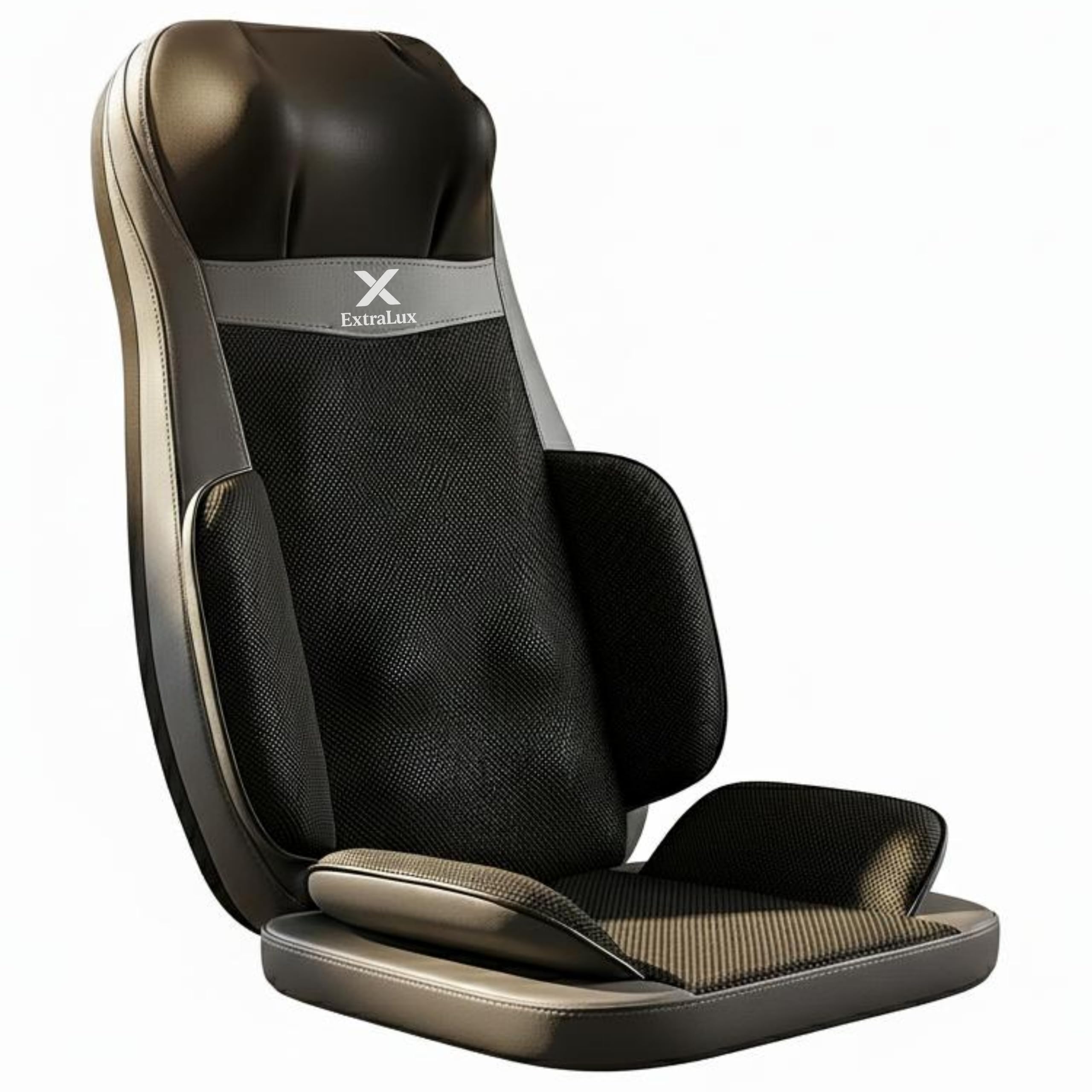 Extralux Shiatsu Massage Chair Pad With Heat For Neck, Back & Waist | Full Body Seat Massager Cushion With Vibration | Home & Of