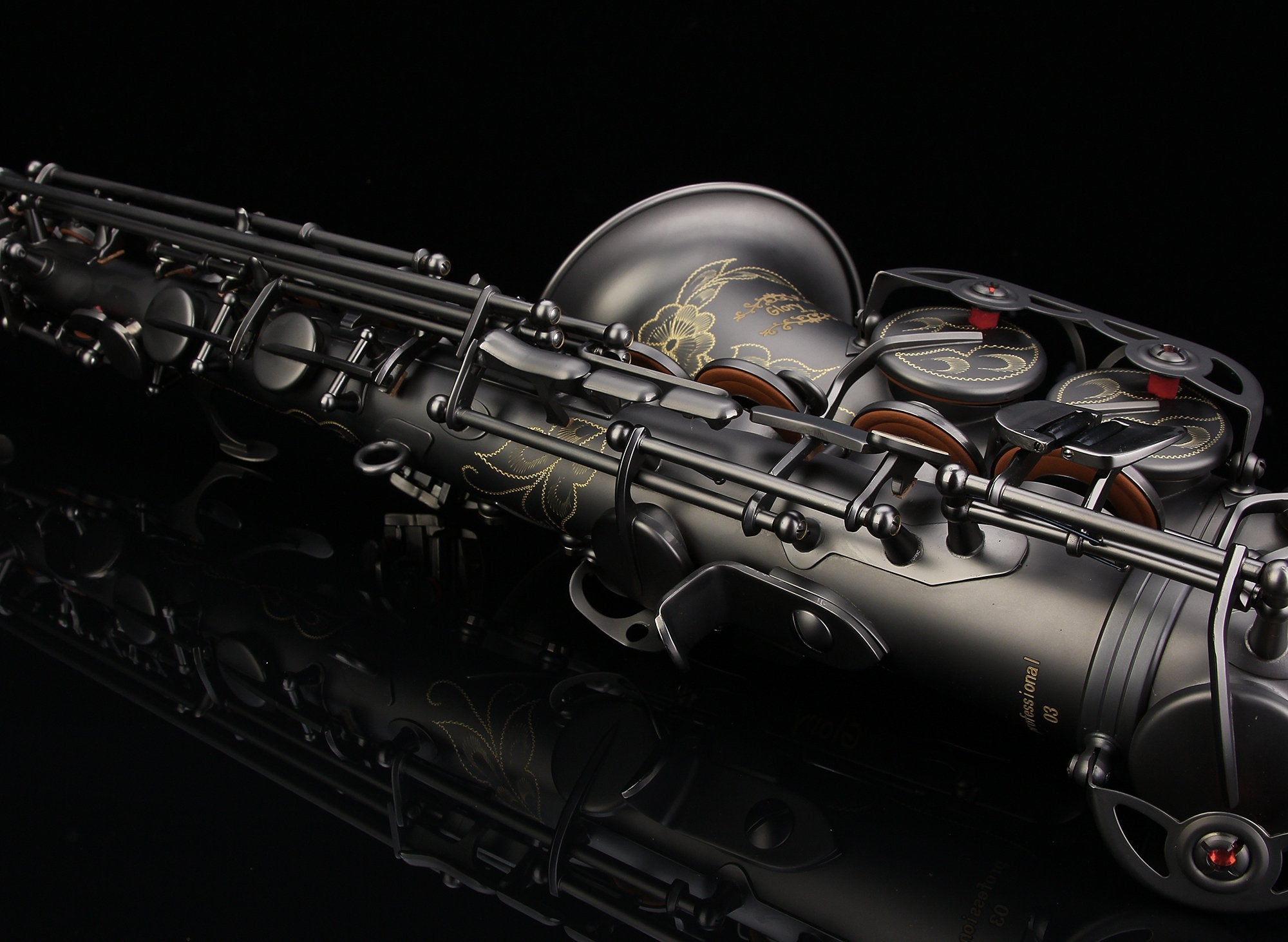 Glory Engraved Flower High Grade Antique Finish Series Pr3, E Flat Alto Saxophone With 11Reeds,8 Pads Cushions,Case,Carekit