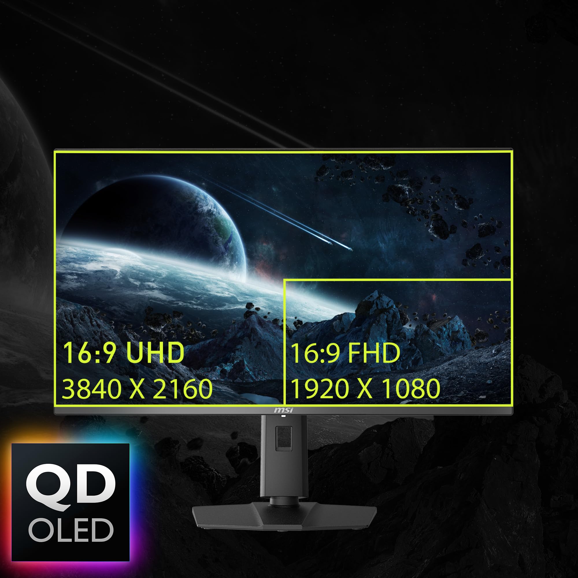 Msi Mag 321Upx Qd Oled, 32'' 4K Uhd Quantum Dot Oled Gaming Monitor, 3840 X 2160, 0.03Ms, 240Hz, True Black Hdr 400, 90W Usb Typ