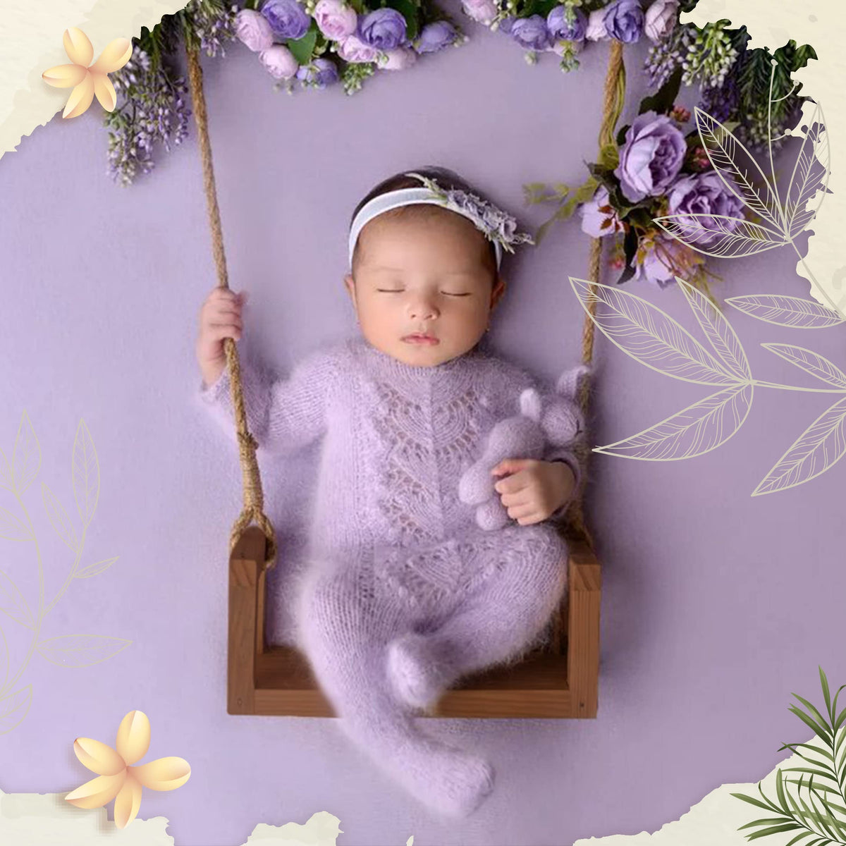 Aenntte Col Roe M&G House Newborn Photography Props Swing Prop Wooden Swing Baby Photo ...
