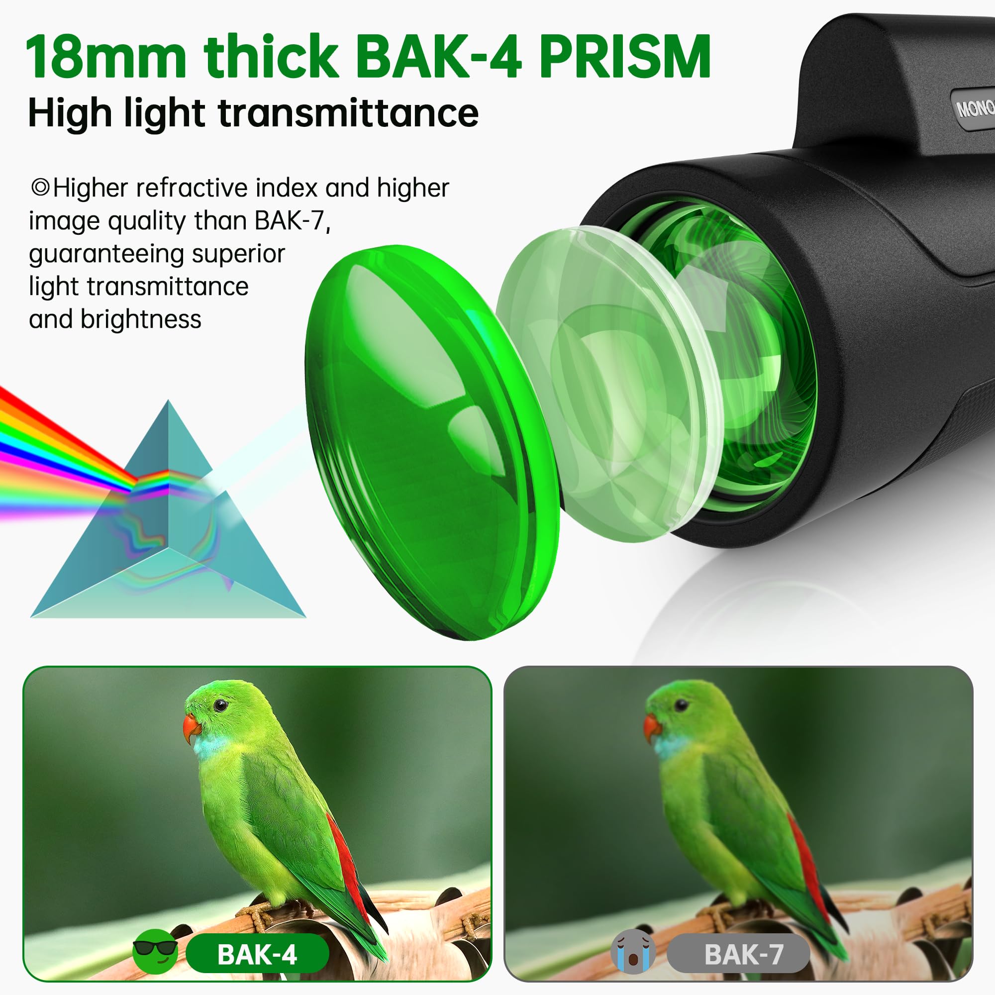 80X100 Monocular Telescope High Powered For Smartphone High Definition Monoculars For Adults With Adapter/Tripod For Bird Watchi