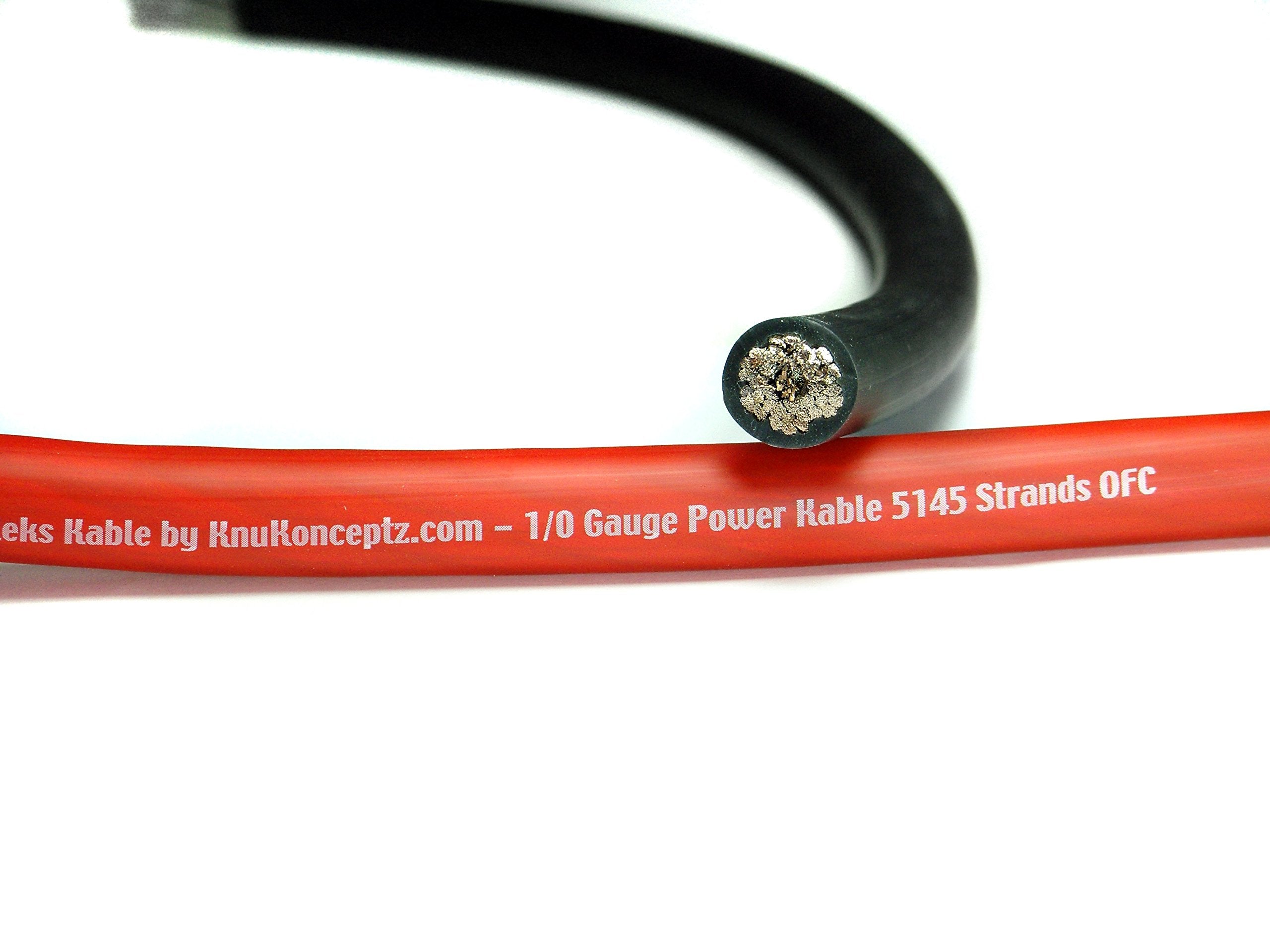 Knukonceptz Kolossus Flex Kable 0 Gauge Power Wire Red Ofc (Sold In 5 Foot Increments)