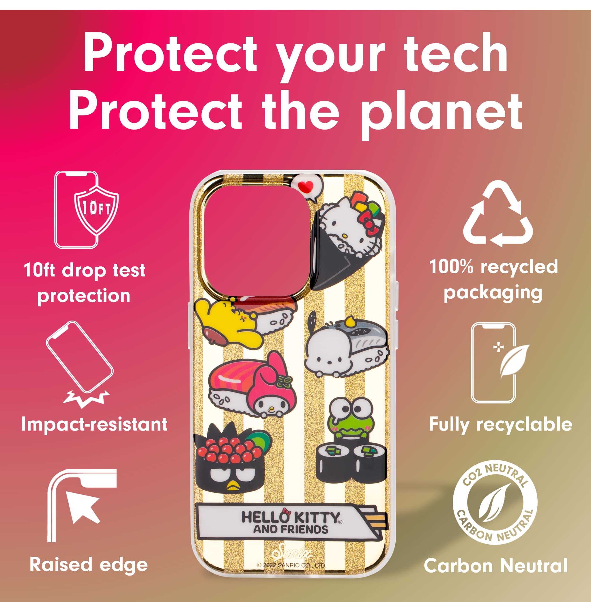 Sonix X Sanrio Case For Iphone 14 Pro | Compatible With Magsafe | 10Ft Drop Tested | Hello Kitty Sushi