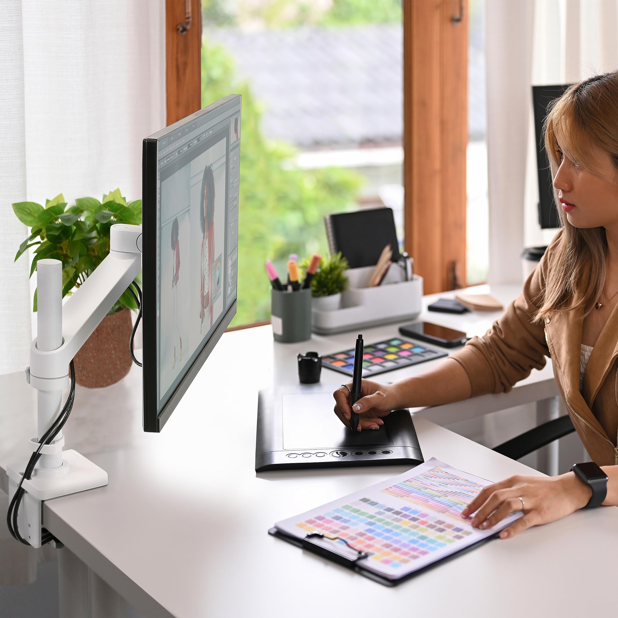 Ergotron � NX Single Monitor Arm, VESA Desk Mount � for Monitors Up to 34 Inches, 0 to 18 lbs � White