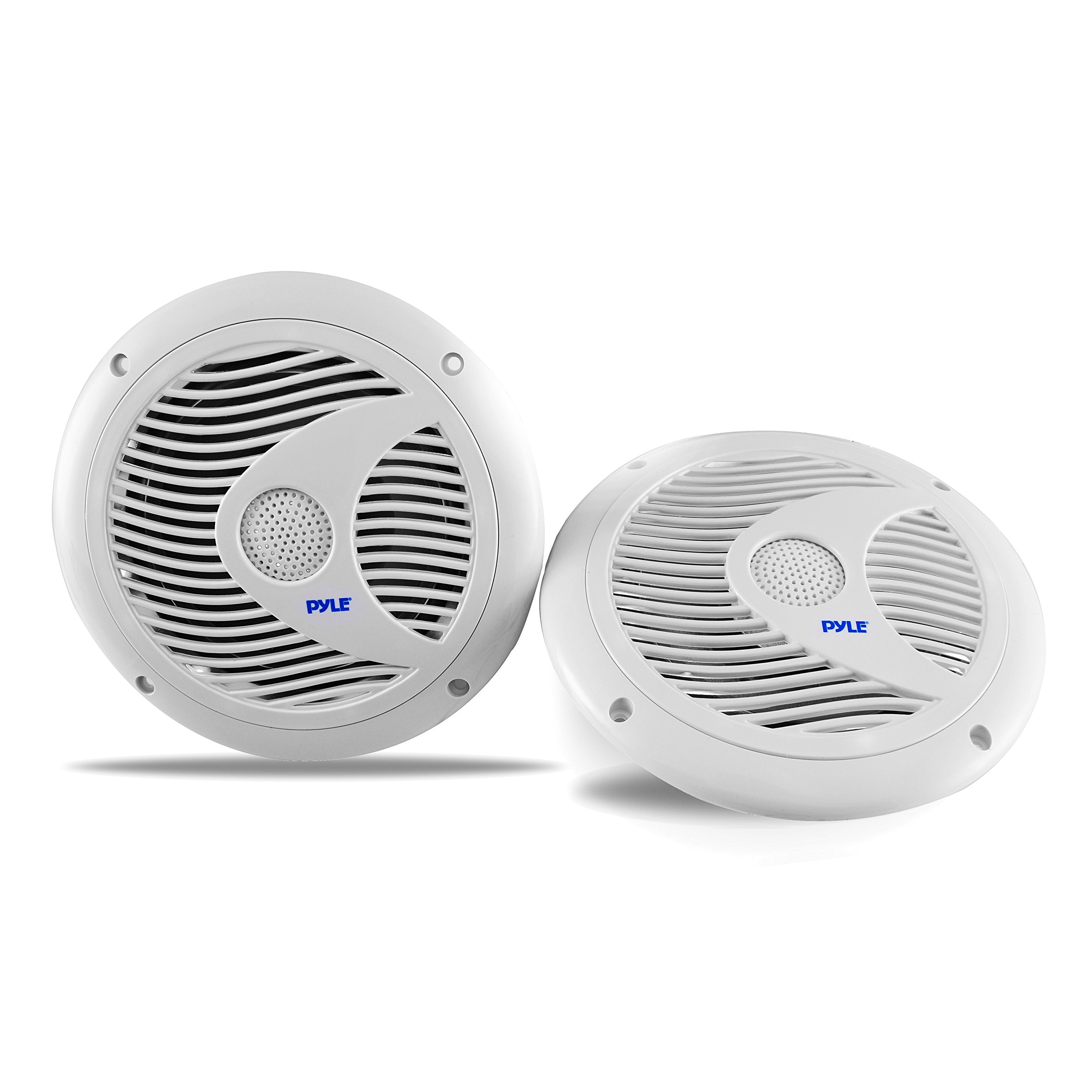Pyle 6.5 Inch Dual Marine Speakers - Ip44 Waterproof And Weather Resistant Outdoor Audio Stereo Sound System With Built-In Led L