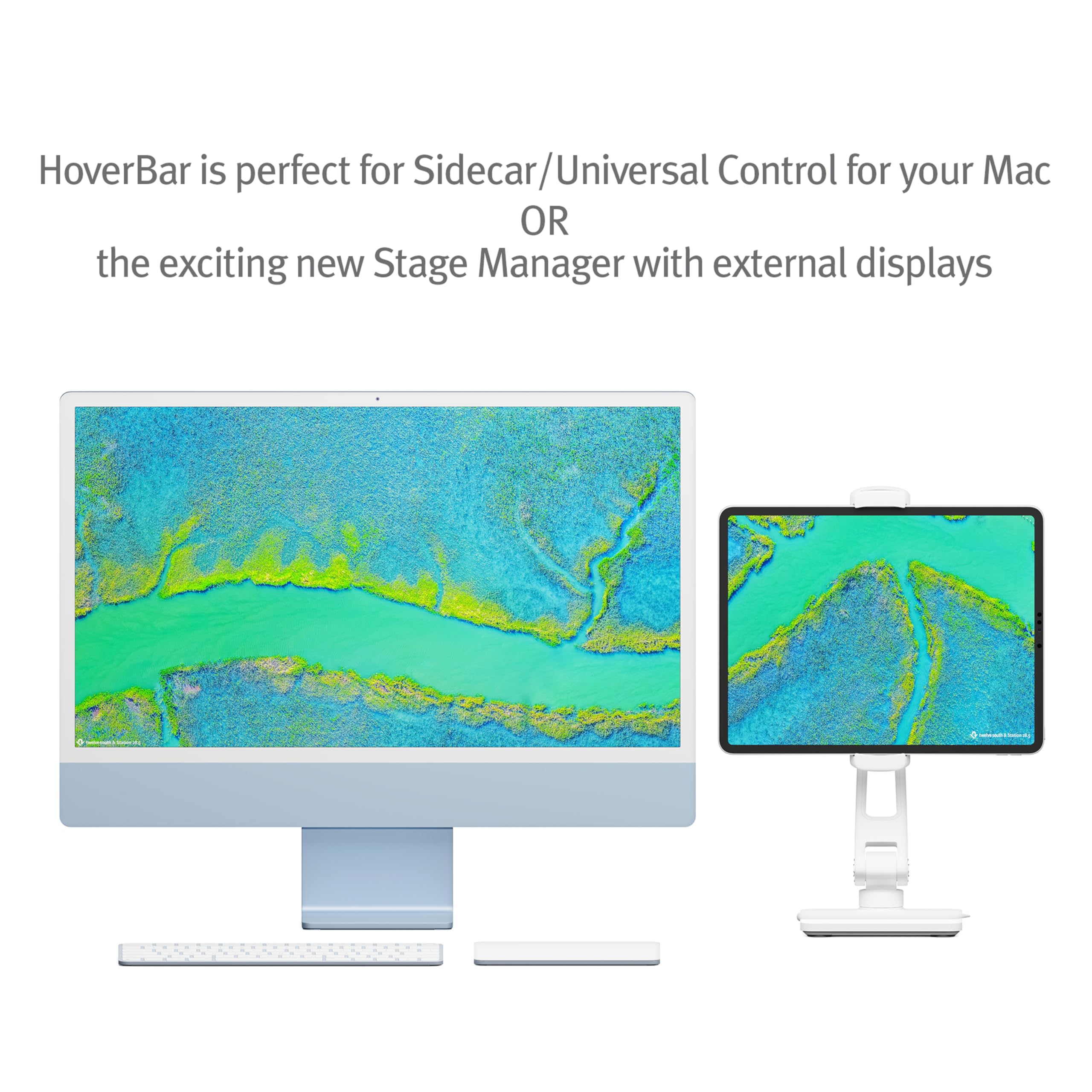 Twelve South Hoverbar Duo (2Nd Gen) For Ipad / Ipad Pro/Tablets | Adjustable Arm With New Quick-Release Weighted Base And Surfac