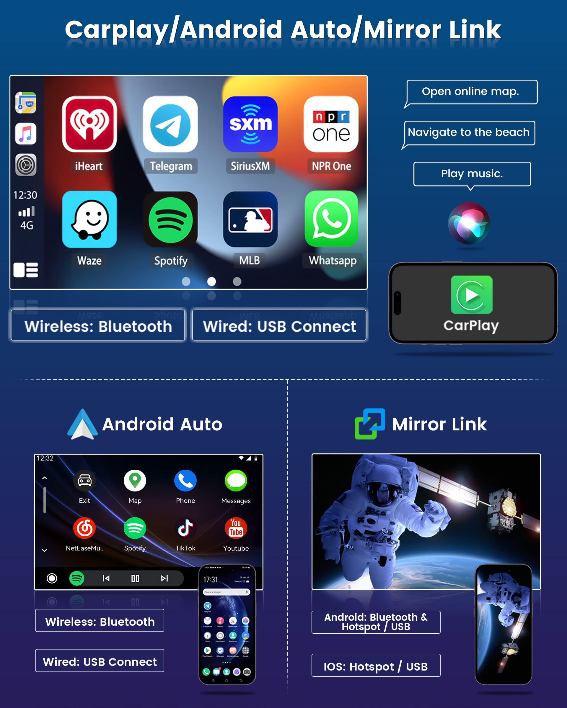 Roinvou 2+32G Android Carplay Stereo For 2007 2012 Toyota Yaris Vios, 9'' Touch Screen In Dash Gps Navigation With Built In Wire