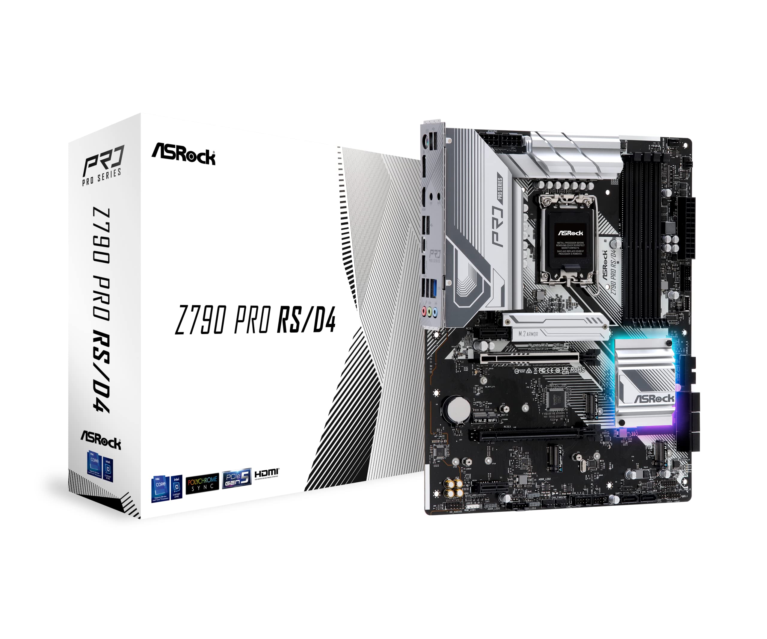 Asrock Z790 Pro Rs/D4 Motherboard, Supports Intel 12Th And 13Th Generation Cpu (Lga1700), Z790 Chipset, Ddr4 Atx Motherboard