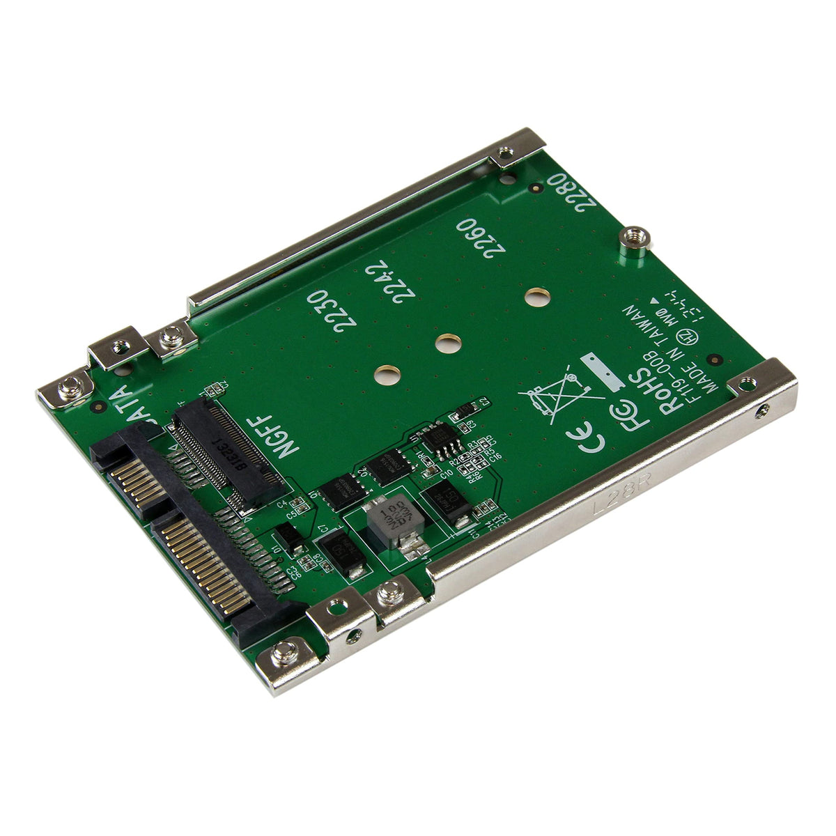 Startech.Com M.2 Sata Ssd To 2.5In Sata Adapter   M.2 Ngff To Sata Converter   7Mm   Open Frame Bracket (Sat32M225)