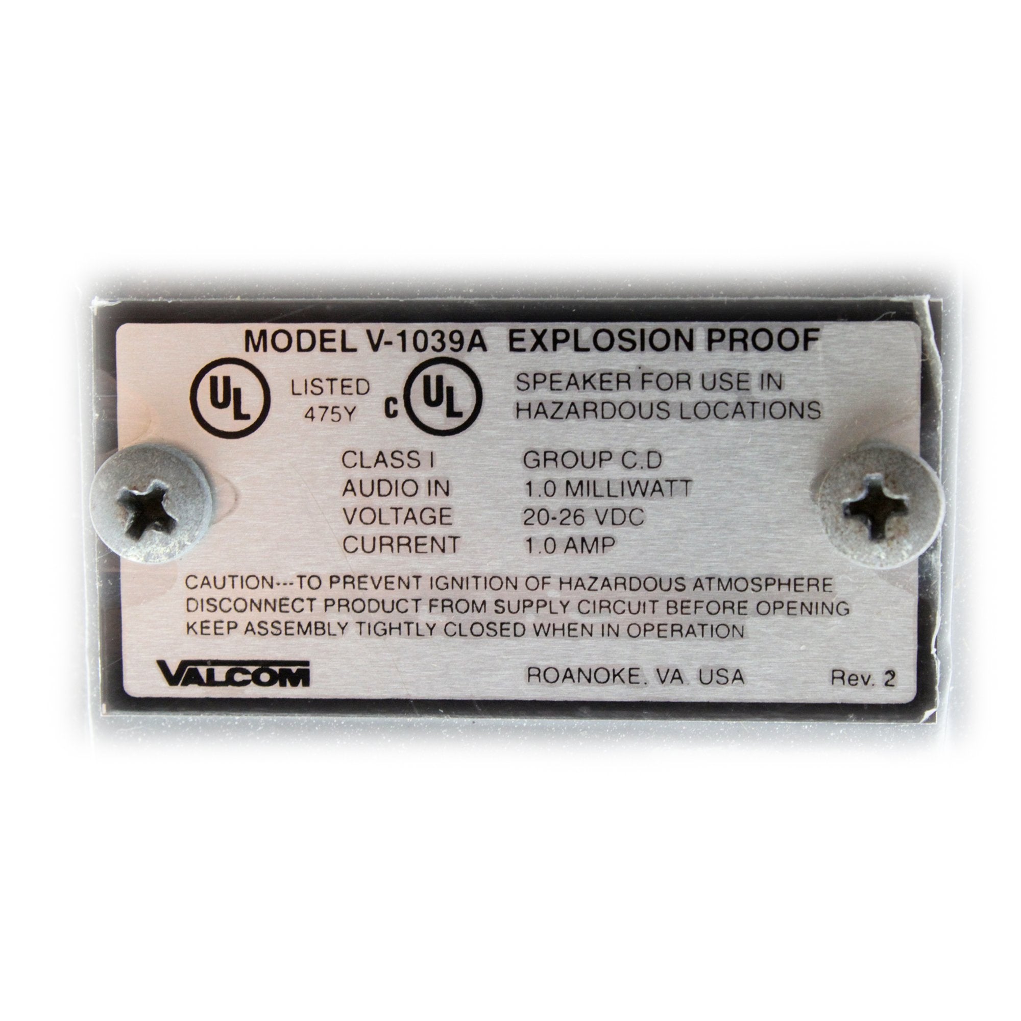 Valcom V 1039A Explosion Proof Hazardous Location Paging/Horn Speaker 7W 600 Ohm