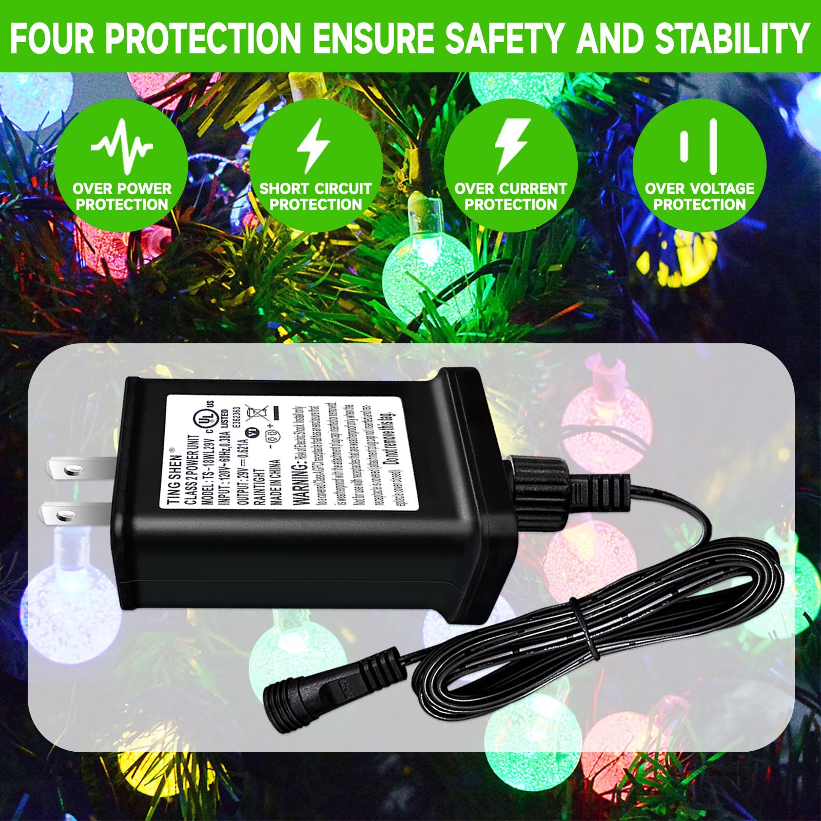 Nehbujin Led Transformer 29V 18W Led Power Supply Model Ts 18W29V Replacement Parts Ip44 Us Plug Adapter, Seasonal Use Led Drive