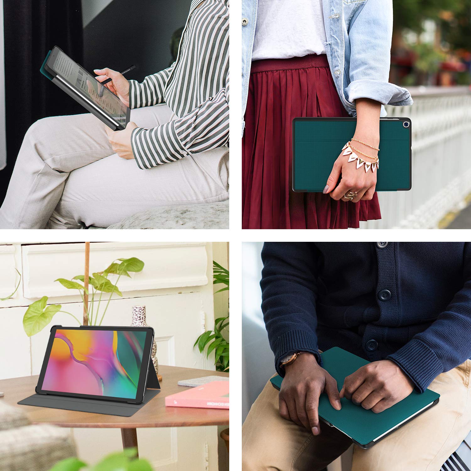 Soke Galaxy Tab A 10.1 Case 2019, Premium Shock Proof Stand Folio Case,Multi  Viewing Angles, Soft Tpu Back Cover For Samsung Ga