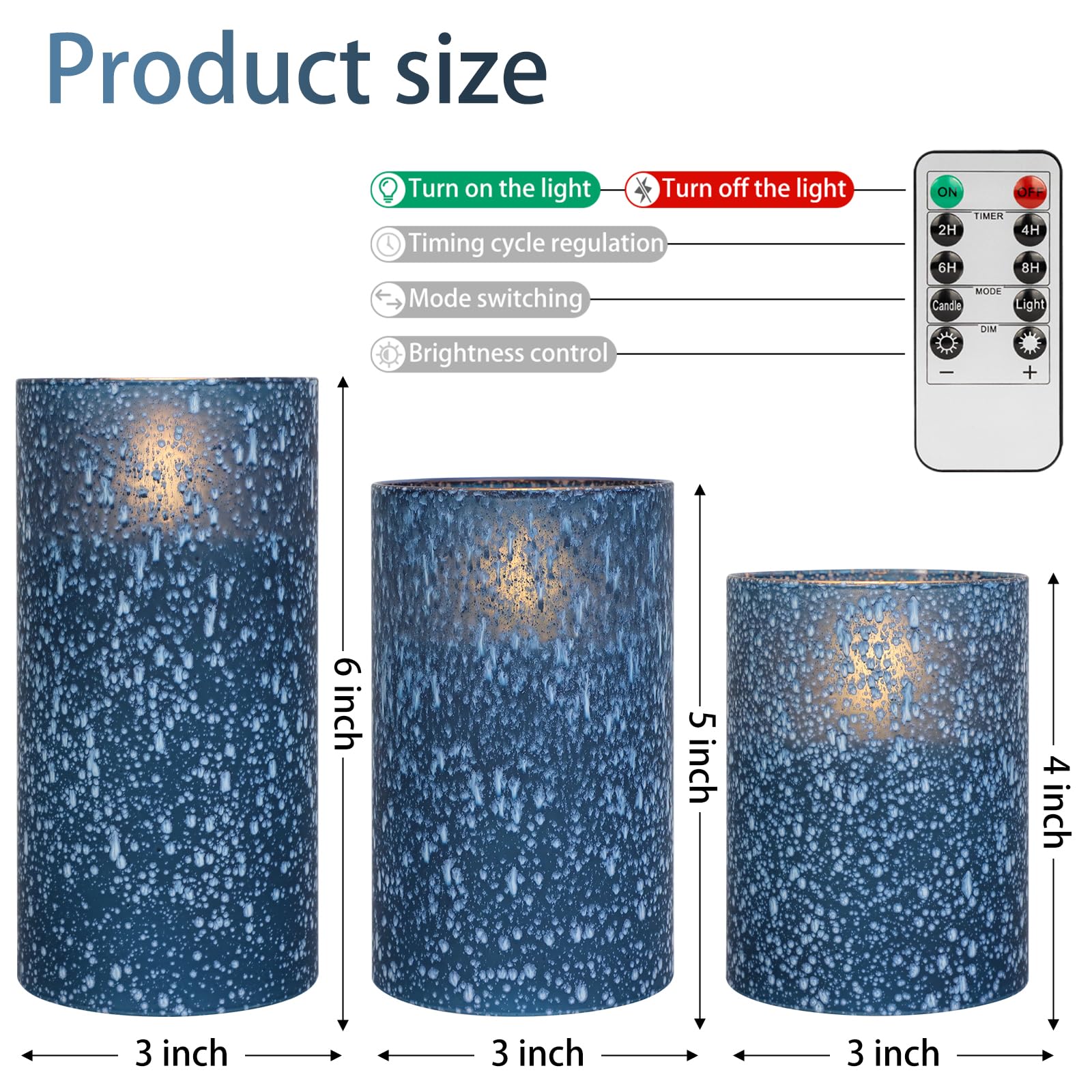 Covege Flameless Candles With Remote   Battery Operated Candles With Timer, Flickering Real Wax Led Pillar Christmas Candles For