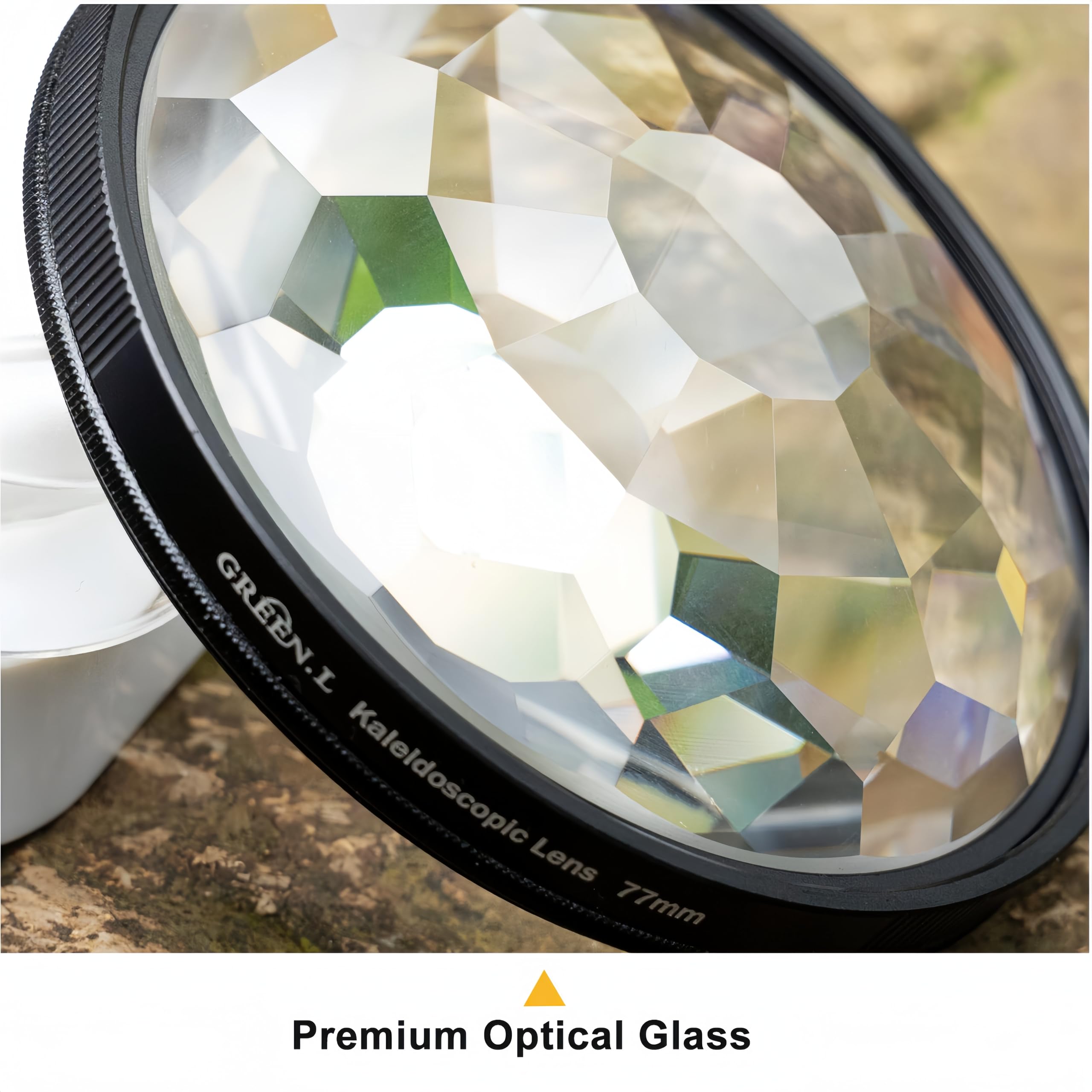 Green.L 67Mm Kaleidoscope Prism Lens Filter Photography Prism Crystal Glass Effect Filter