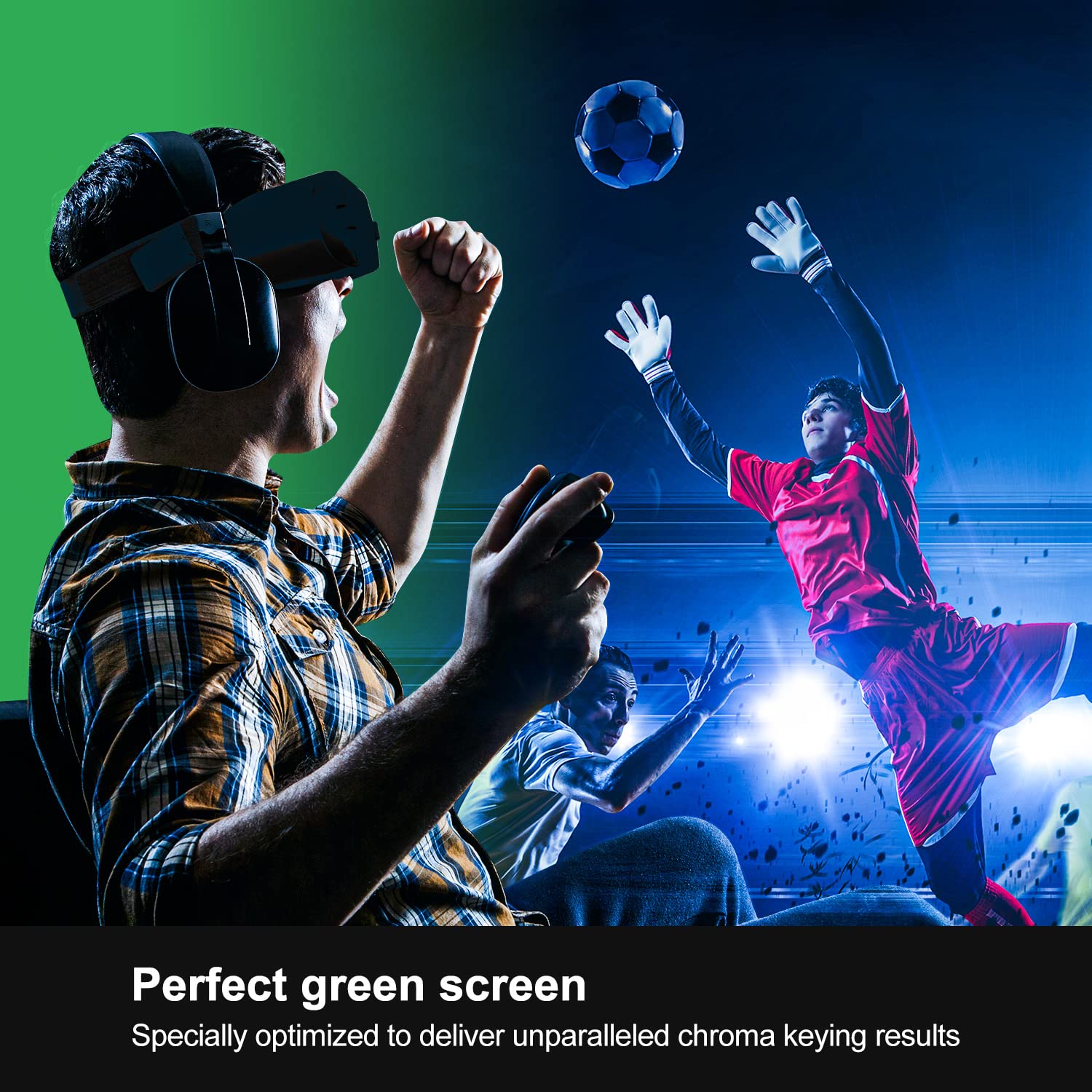 Limostudio 10 X 20 Ft. (W X H) Chromakey Green Photo Backdrop Background Screen, Superior 150Gsm Synthetic Fabric Premium A + Gr