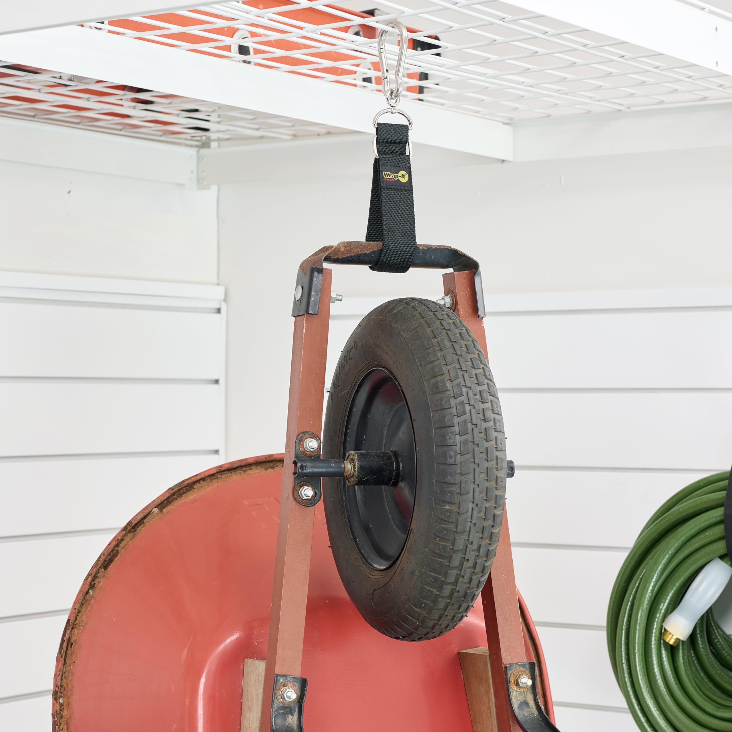 Wrap-It Storage Hook 'n Hang Heavy Duty Carabiner Storage Straps 3-Pack Blaze Orange for Extension Cords Hoses
