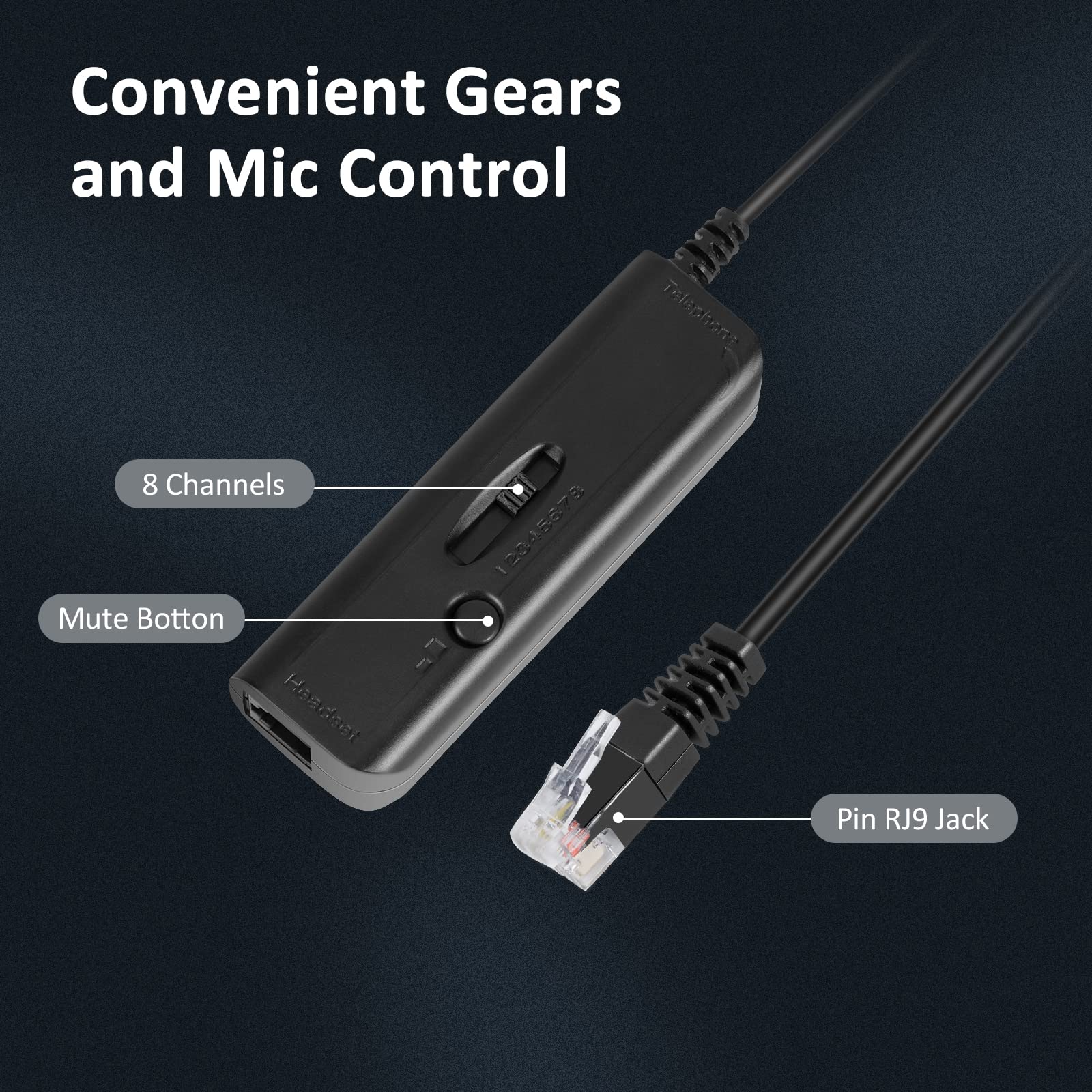 Agptek Hands Free Call Center Noise Cancelling Corded Monaural Headset Headphone For Desk Telephone With 4 Pin Rj9 Crystal Head