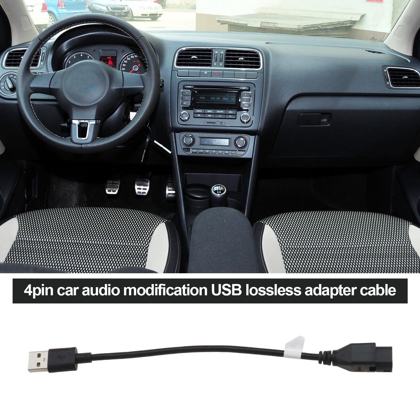 The Lord Of The Tools 2Pcs Car Audio Radio Usb Retention Cable 4 Pin Usb Adapter Cable Compatible With Golf 5/6/7 Compatible Wit