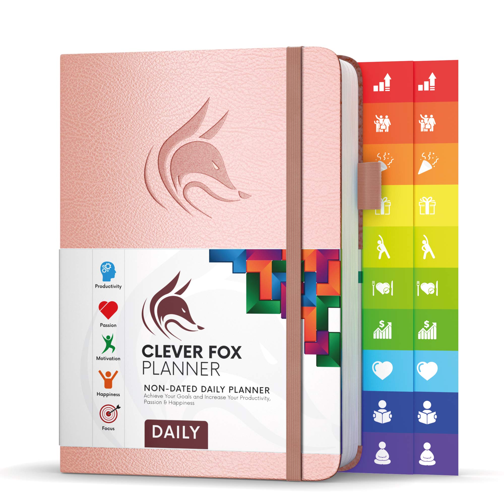 Clever Fox Planner Daily   Undated Agenda & Daily Calendar To Boost Productivity & Hit Your Goals   Gratitude Journal Personal D
