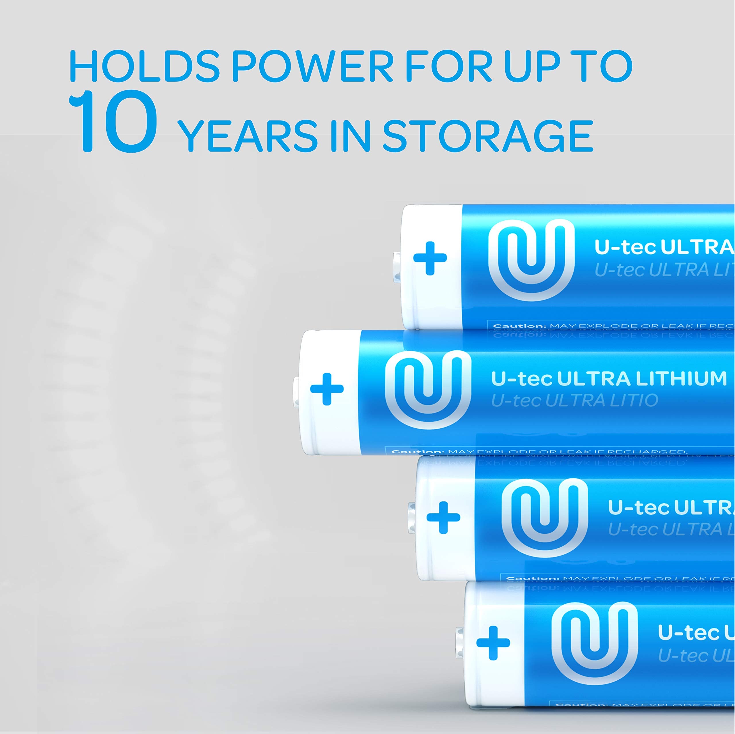 U-Tec Aa Ultra Lithium Battery (Pack Of 4), 3000Mah 1.5V, Longest-Lasting Aa Battery, Up To 10 Years In Storage And No Leaks Gua