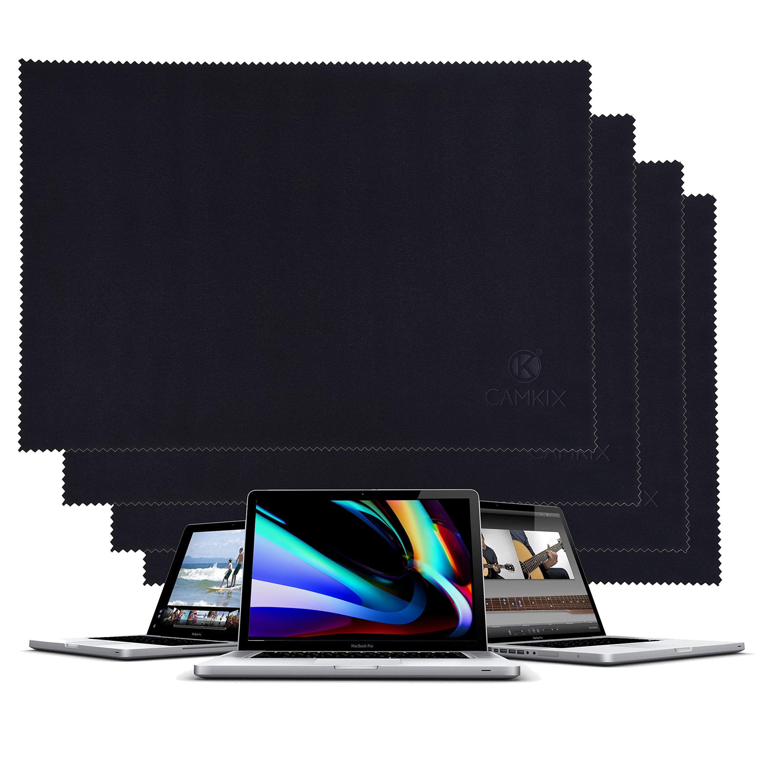 Camkix Microfiber Cover Cloth Cleaning Set   Compatible With Apple Macbook Pro (15 16�)   4X Keyboard Liner Cloth, 1X Double Sided Cloth And 1 X Lens Cleaning Paper Tissue Booklet