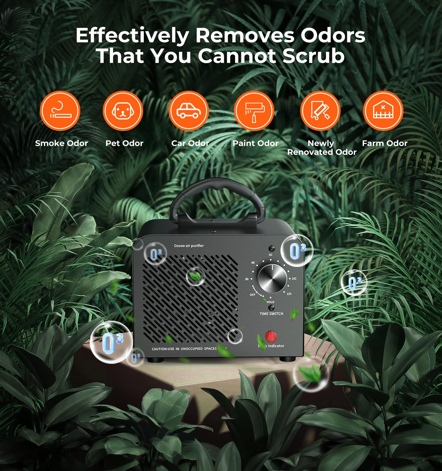 Ozone Generator 48,000Mg, Commercial Ozone Machine Odor Removal, High Capacity O3 Ionizer Air Purifier Deodorizer, Portable Mini