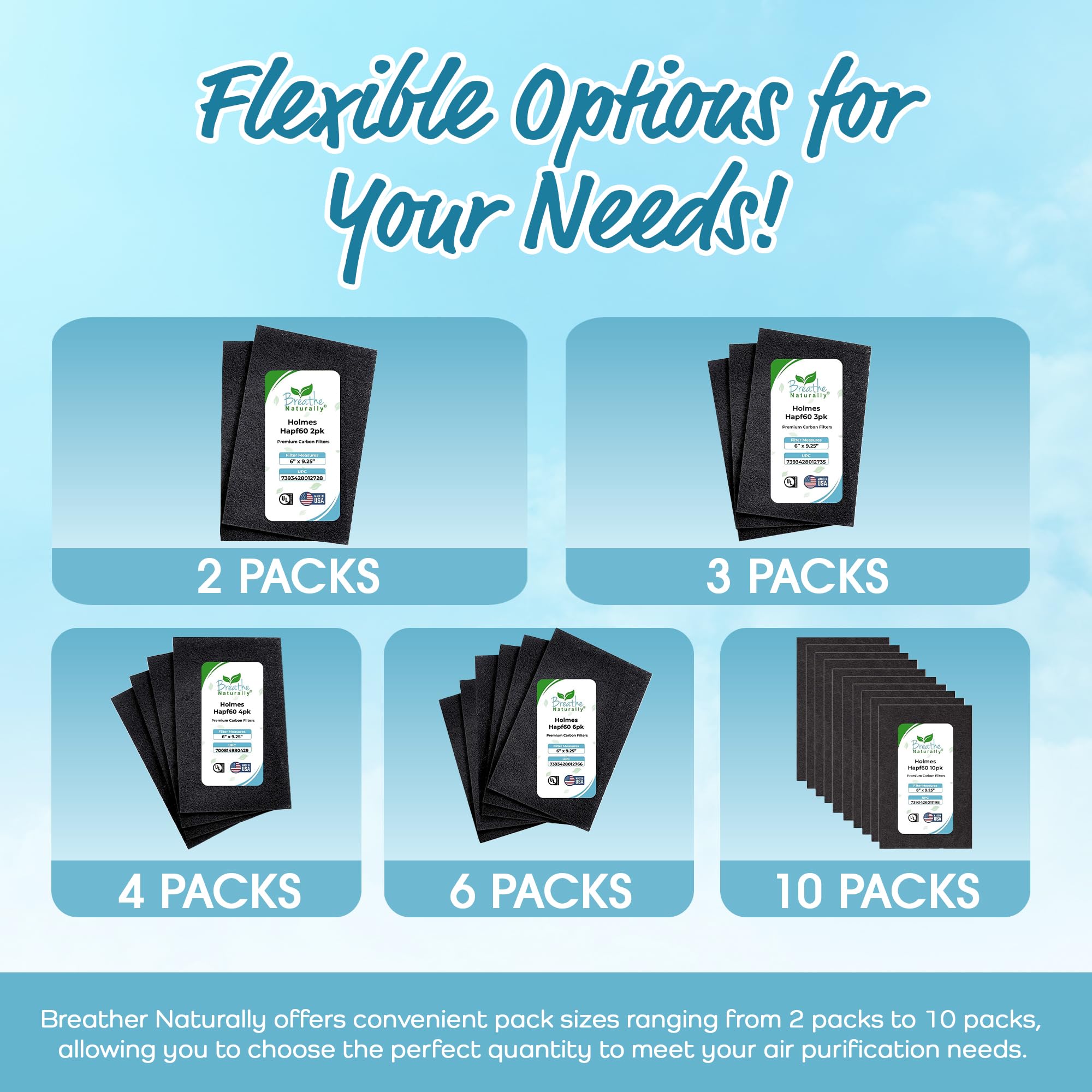 Breathe Naturally   Hapf600 Hepa Carbon Filter Replacement For Holmes Air Purifiers   High Efficiency Carbon Air Cleaner Filters