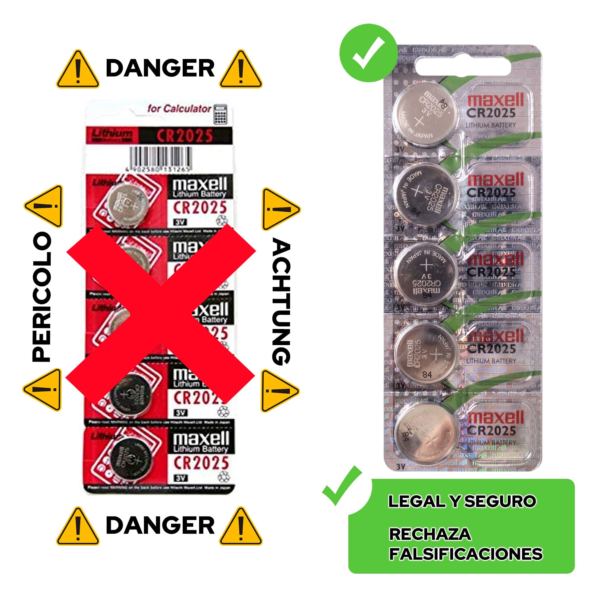 Maxell Cr2025   3V 5 Pack