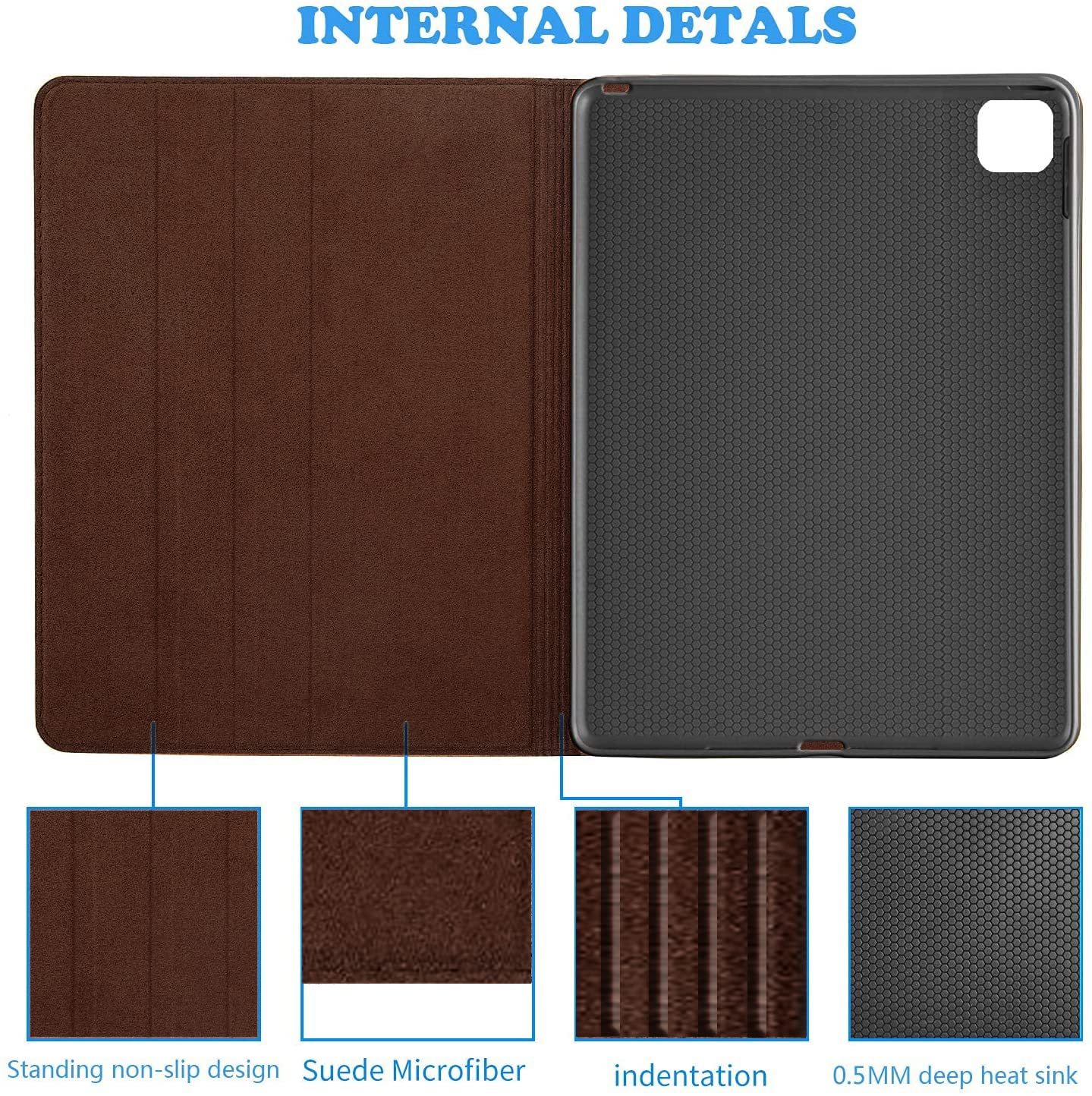 Gexmil Case For Ipad Pro 11 Inch,4Th/3Rd/2Nd/1St Generation(2022/2021/2020/2018) Genuine Leather Cover Anti Fingerprint/Slip,Cow