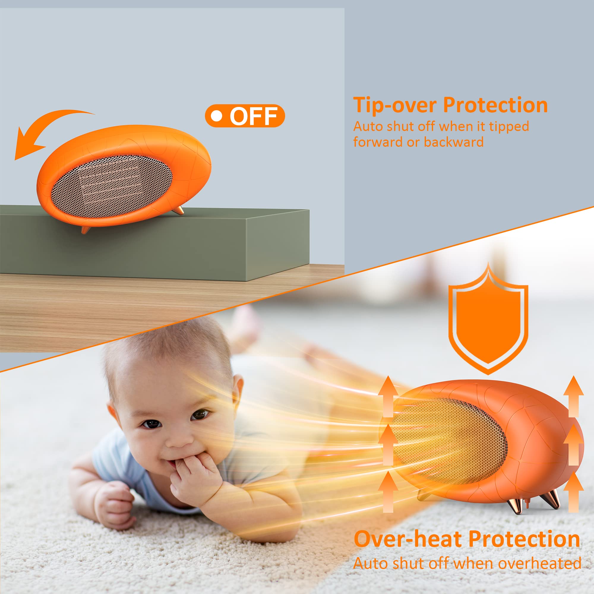 Lmkeji Desk Heater,600W Small Desk Heater For Indoor Use,Fast Safety Heat Personal Desktop Heater For Bedroom Table Home Indoor