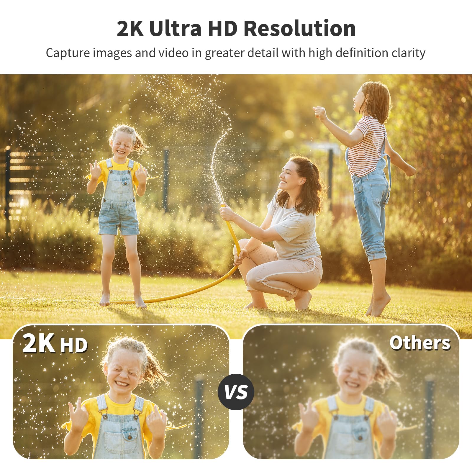 Sehmua Solar Security Cameras Wireless Outdoor With 500 Lumen Super Bright Leds Spotlights, 2K 360 View Outdoor Camera Wireless,