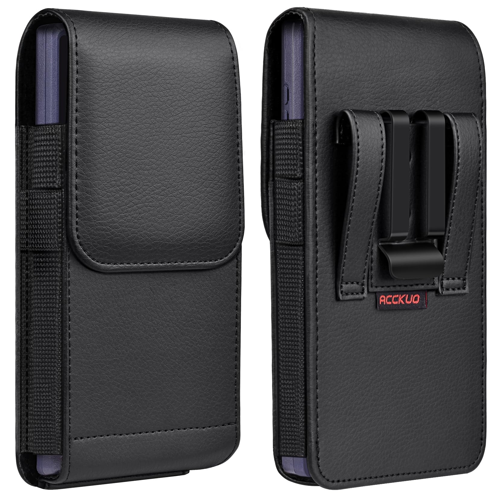 ACCKUO Leather Phone Holster with Strong Metal Belt Clip and Magnetic Closure Compatible with Samsung Galaxy S25/S24/S23/S22/S21