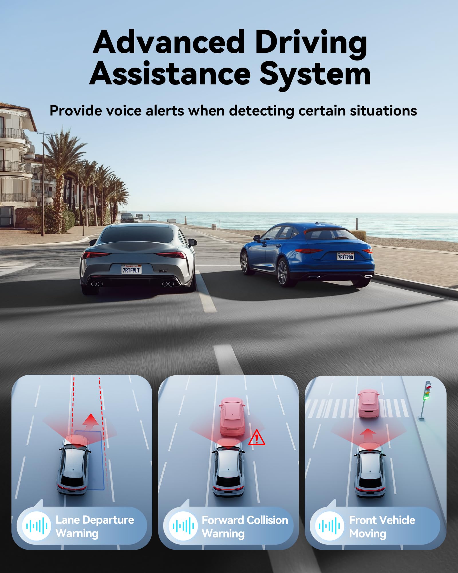 Redtiger 4K Dash Cam Front, Adas, Built In Wifi Gps, Mini Hidden Dash Camera For Cars With G Sensor, 24H Parking Monitor, Free 3