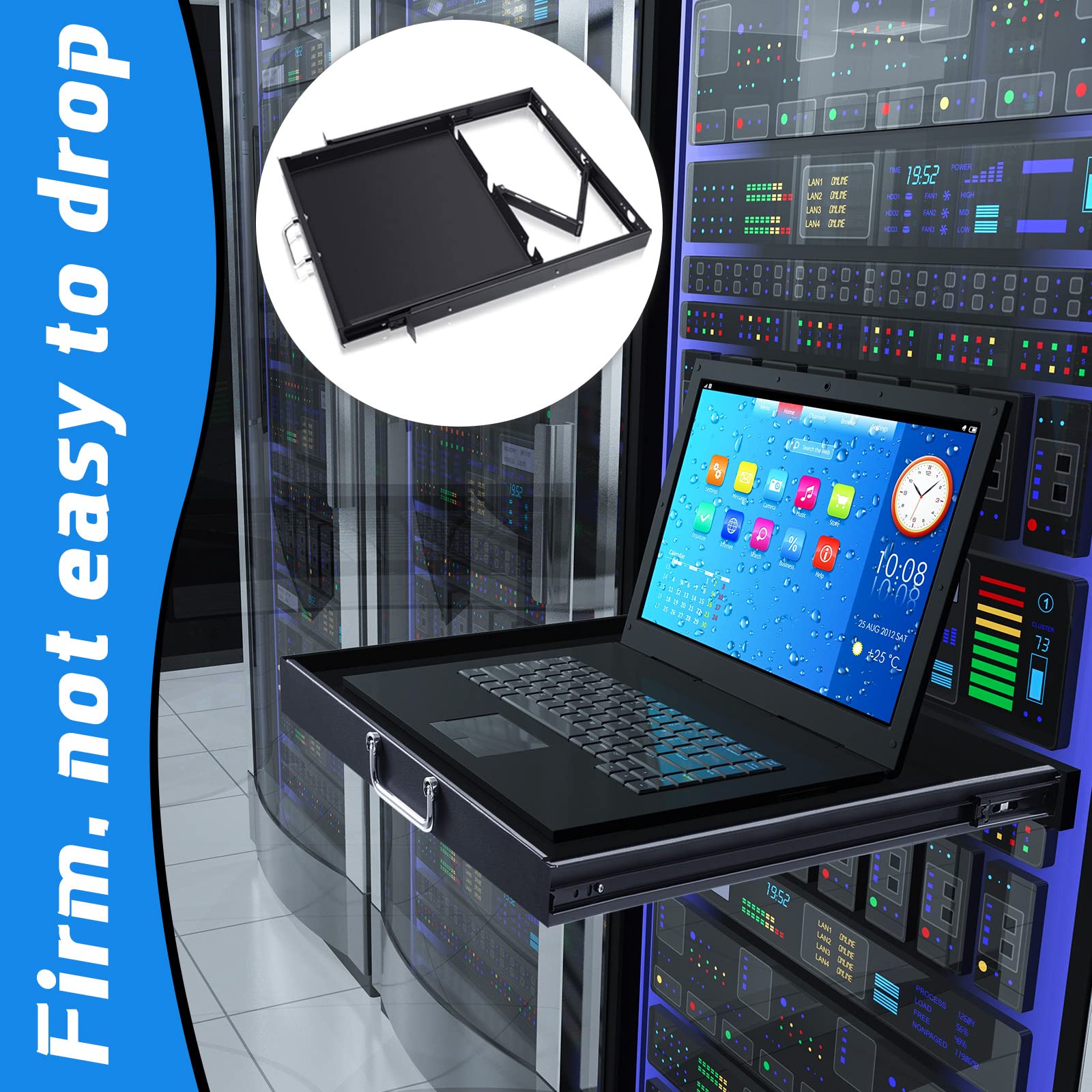 1U Rack Mount Sliding Keyboard Tray Cantilever Network Equipment Racks 19 Inch Cabinet Drawer Sliding Shelf For Server Data Musi