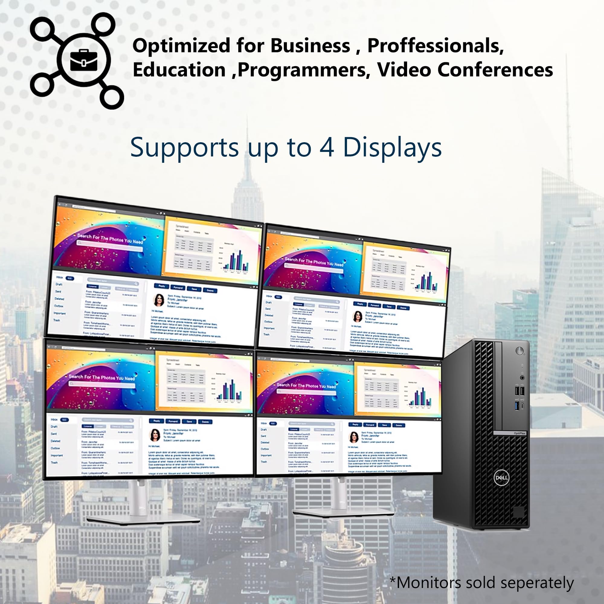 Dell Optiplex 7020 7000 Sff Intel I5 14500 (14 Cores, Beats Intel I7 13700T), 8Gb Ddr5, 256Gb Nvme, Rj 45, Dp Port, Hdmi, Wired