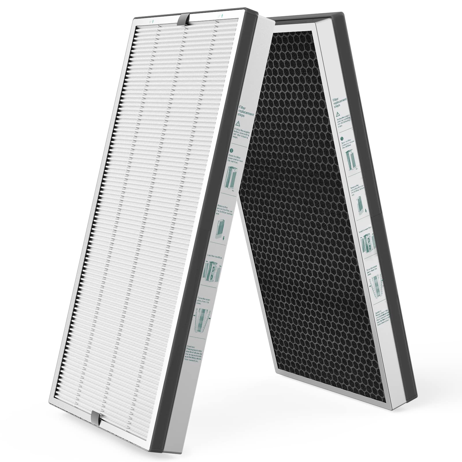 Jafnda Air Filter Original Filter Replacement 2 Pack For Jf999 Air Purifier, 3 In 1 Filter With The True Hepa 13 &1.68 Lb Activa