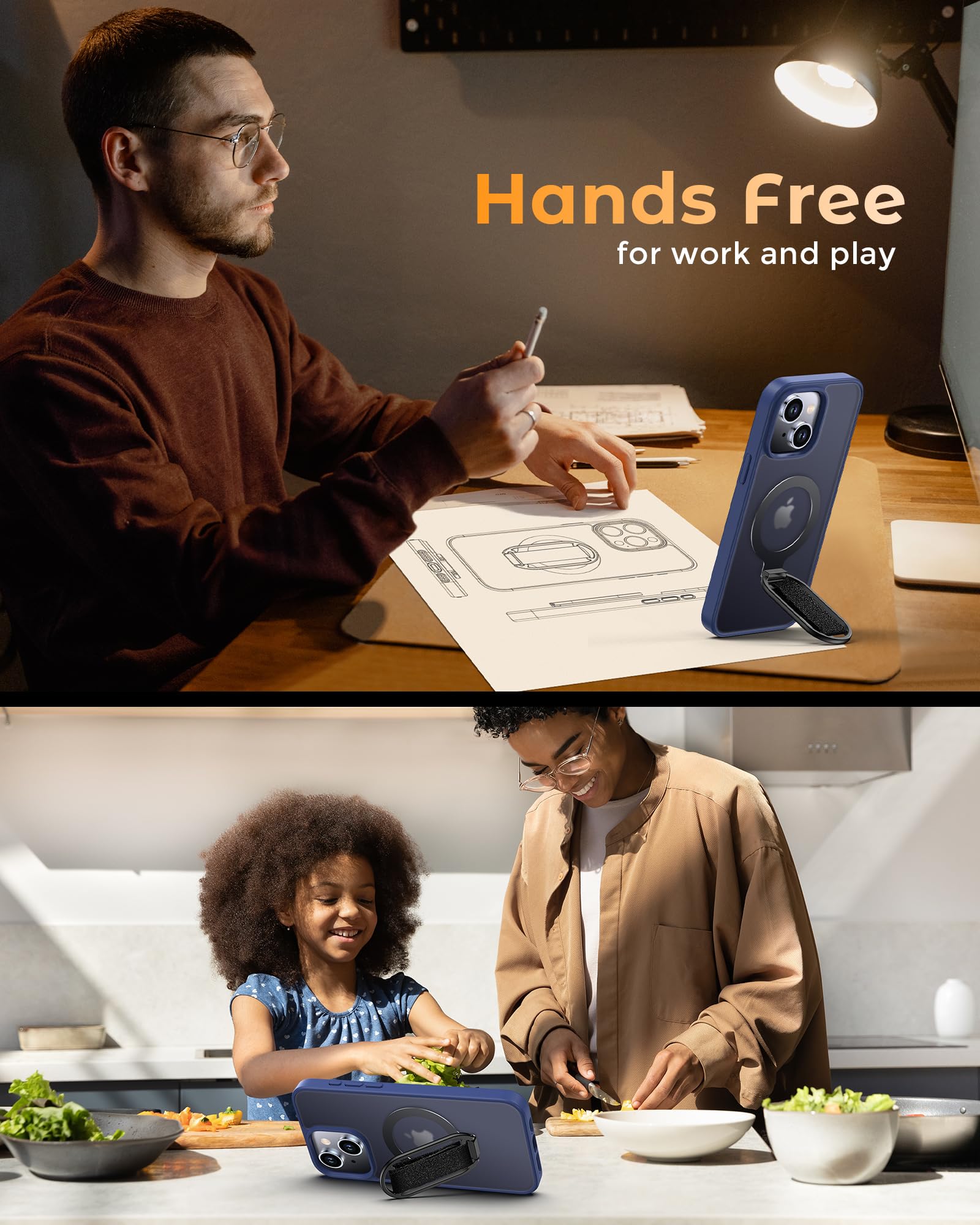 Shields Up For Iphone 13 Case With Stand, 13 Phone Case With Ring Holder & Phone Grip [Compatible With Magsafe] Translucent Matt