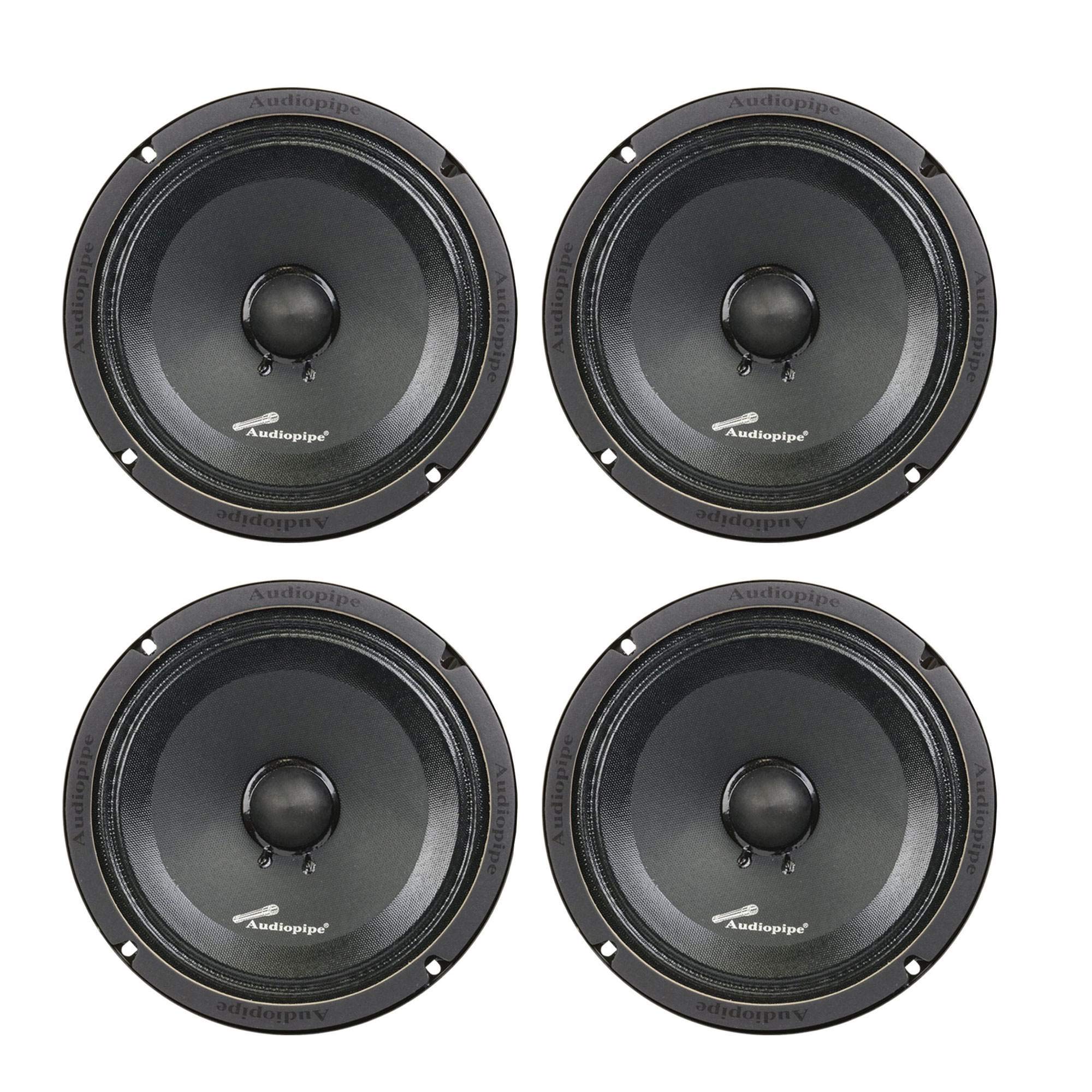 Audiopipe 2 Pairs 8' Inch 250 Watts Car Audio Speakers Mids Sealed Back Full Range Apmb 8Sb C   Blk