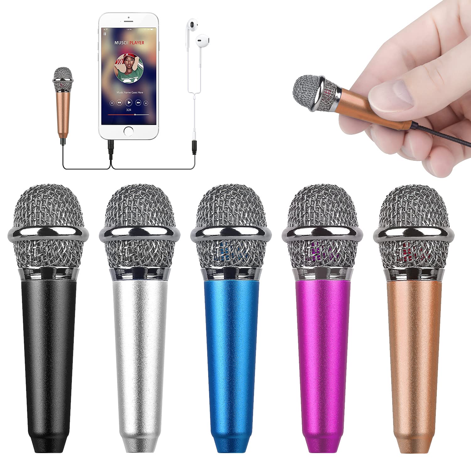 Uniwit Mini Portable Vocal/Instrument Microphone For Voice Video Recording Singing,Vlogging, Podcasting, Tiny Microphone For Iph