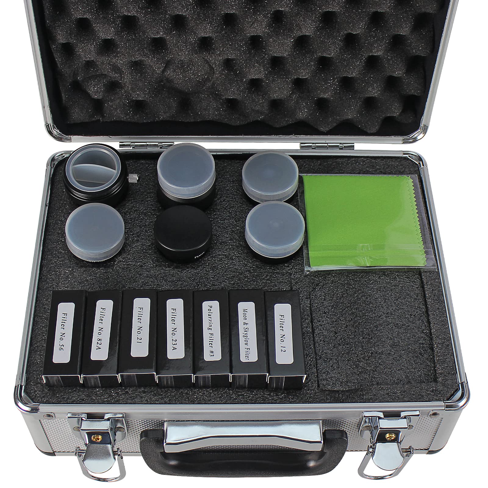 Solomark 1.25 Inch Telescope Eyepiece And Filter Set   Telescope Accessory Kit (Silver)   5Pcs Plossl Eyepiece Set, 7Pcs Filter