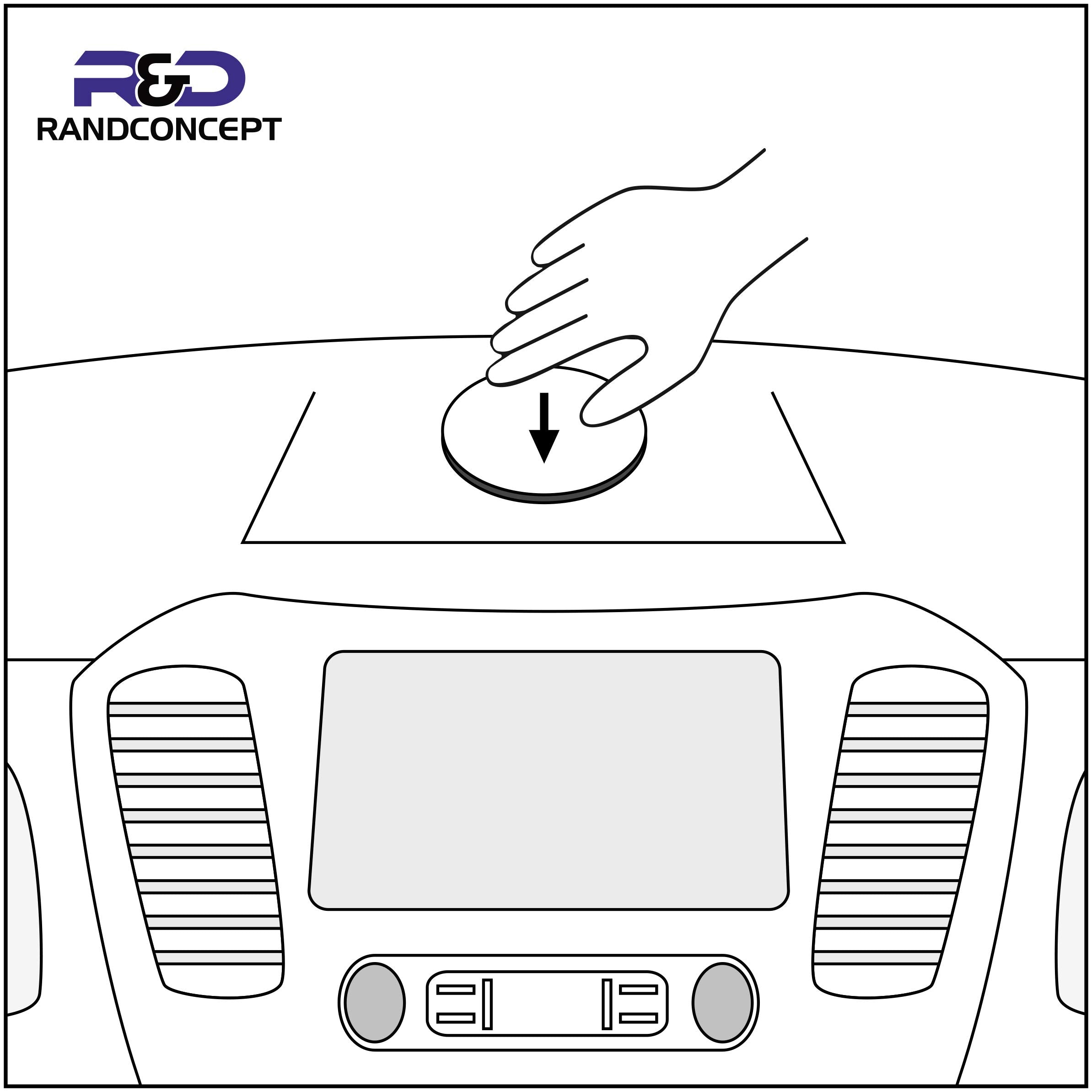 Randconcept   95Mm Adhesive Dashboard Pad Mounting Disk With Adhesive For Suction Cup Phone Mount & For Garmin Gps Suction Mount