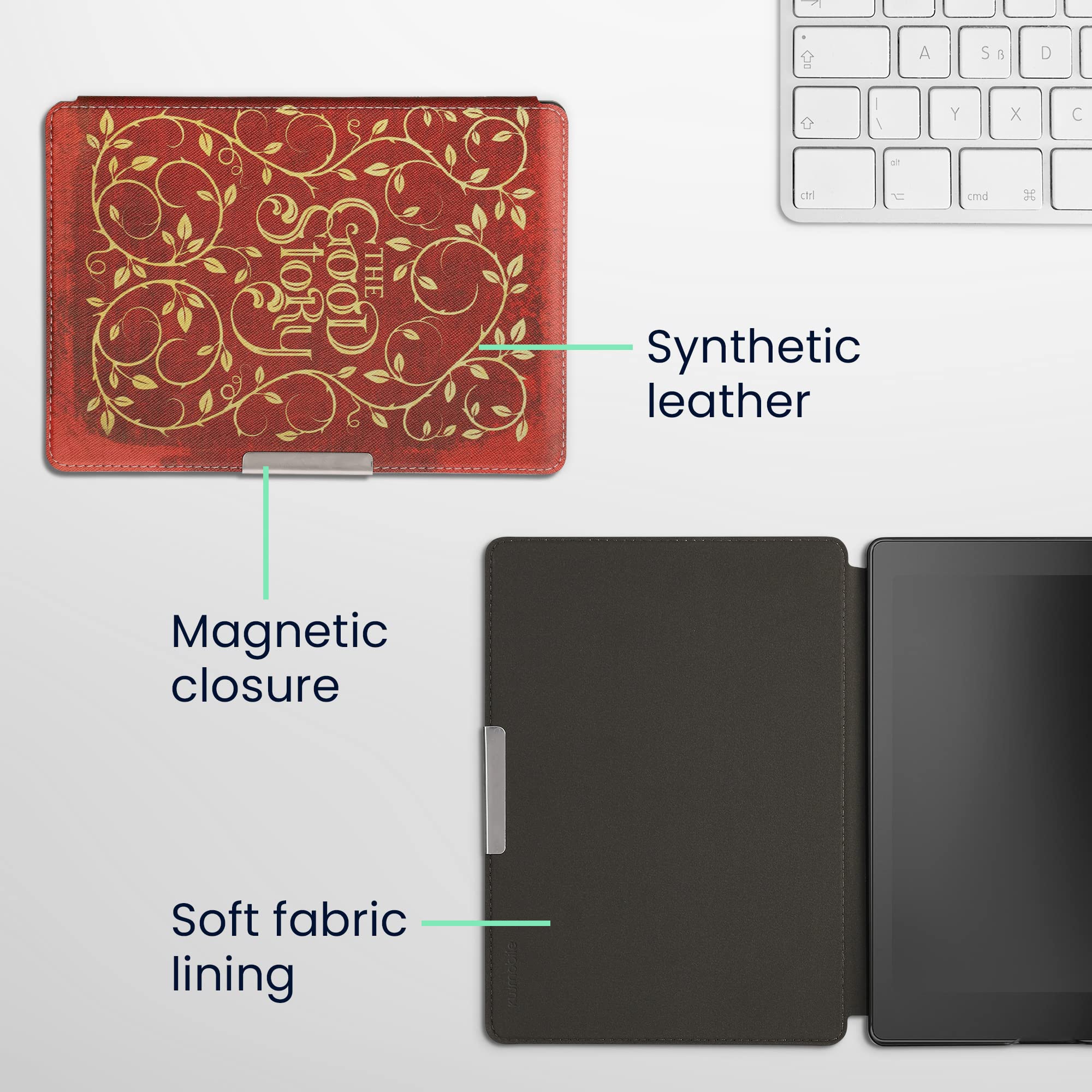 Kwmobile Case Compatible With Kobo Aura One Case   Ereader Cover   Good Story Yellow/Orange/Red