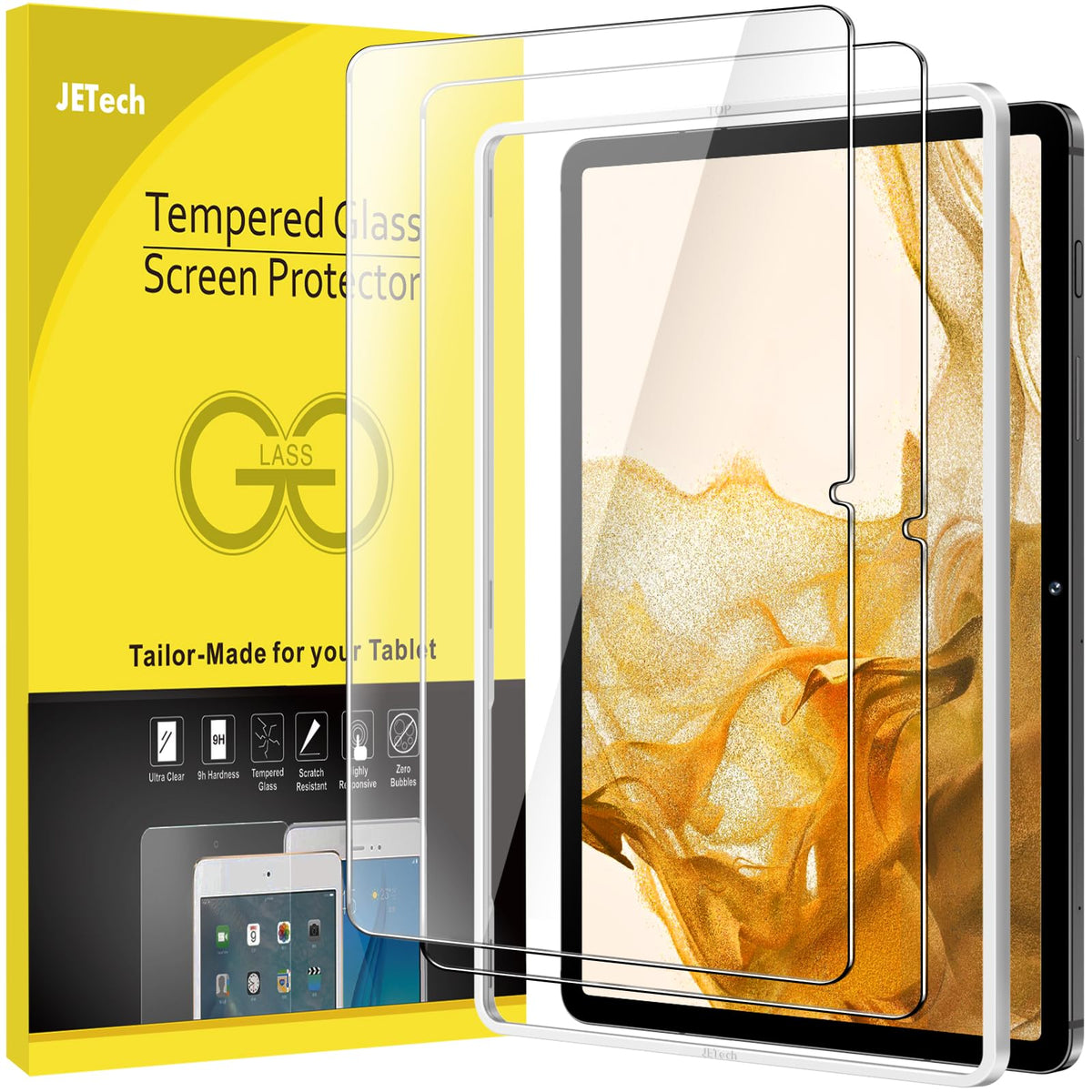 Jetech Screen Protector For Samsung Galaxy Tab S8 2022 / Tab S7 2020 11 Inch (Sm X700/X706/T870/T875/T878) With Easy Installatio