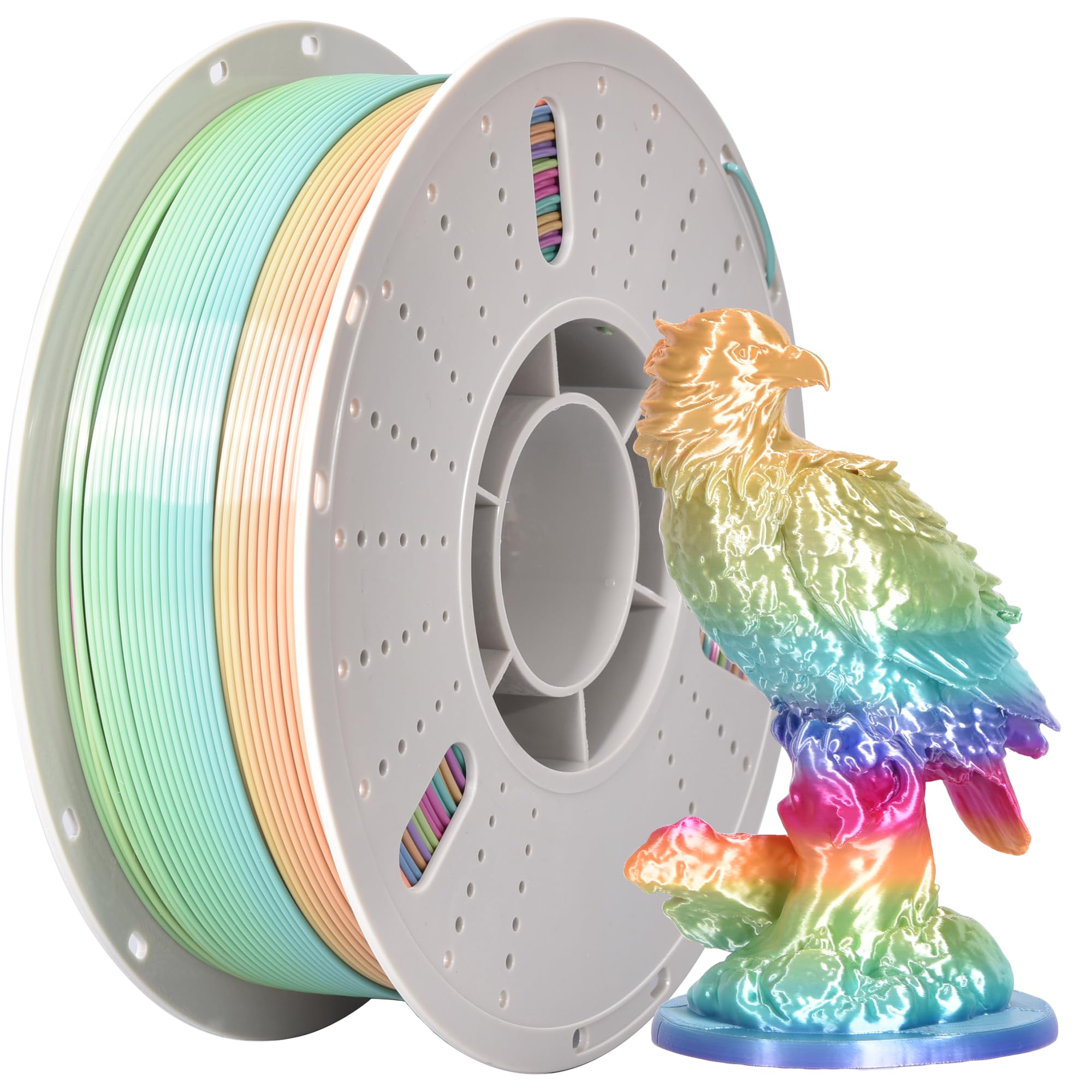 PINBALL 1.75mm 1Kg Silk Shiny PLA Most Basic Popular Multicolored Fast Color Change Rainbow 3D Printing Filament, Color Change G