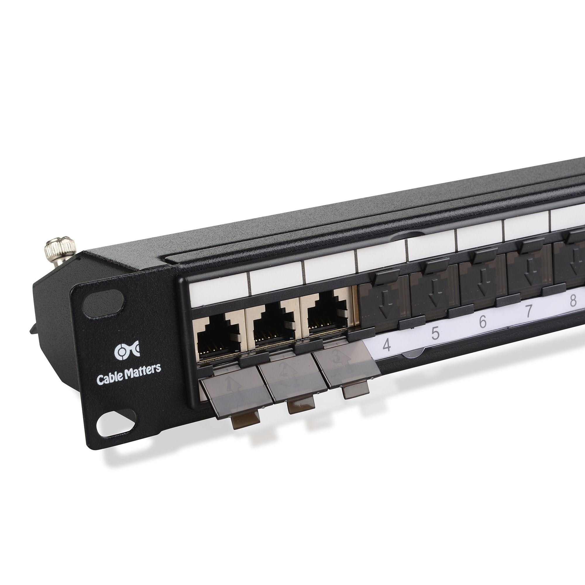 Cable Matters Rackmount or Wall Mount 24 Port Shielded RJ45 Patch Panel with Jack Shutter