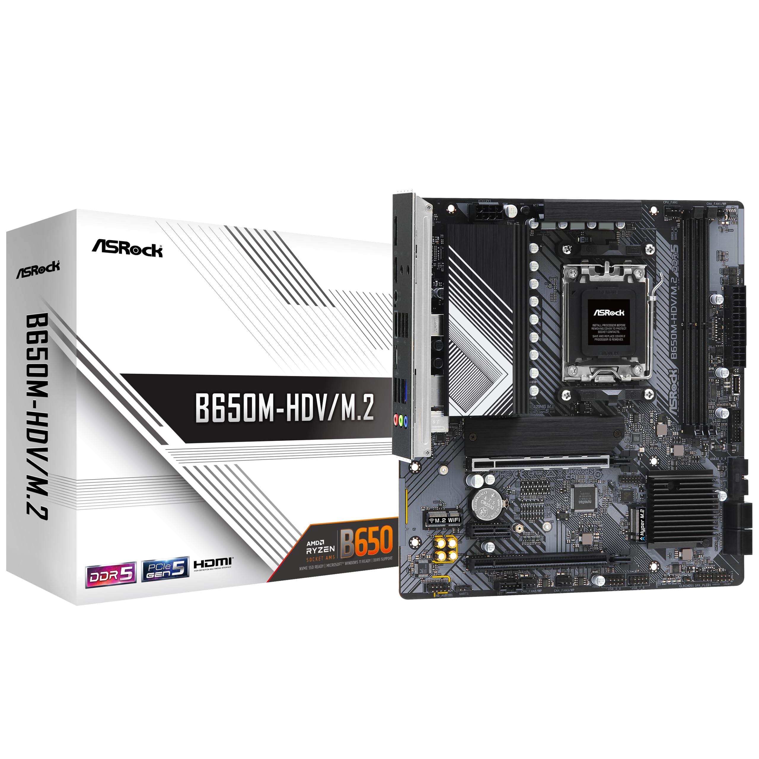 Asrock B650M Hdv/M.2 Supports Amd Socket Am5 Ryzen 7000 Series Processors