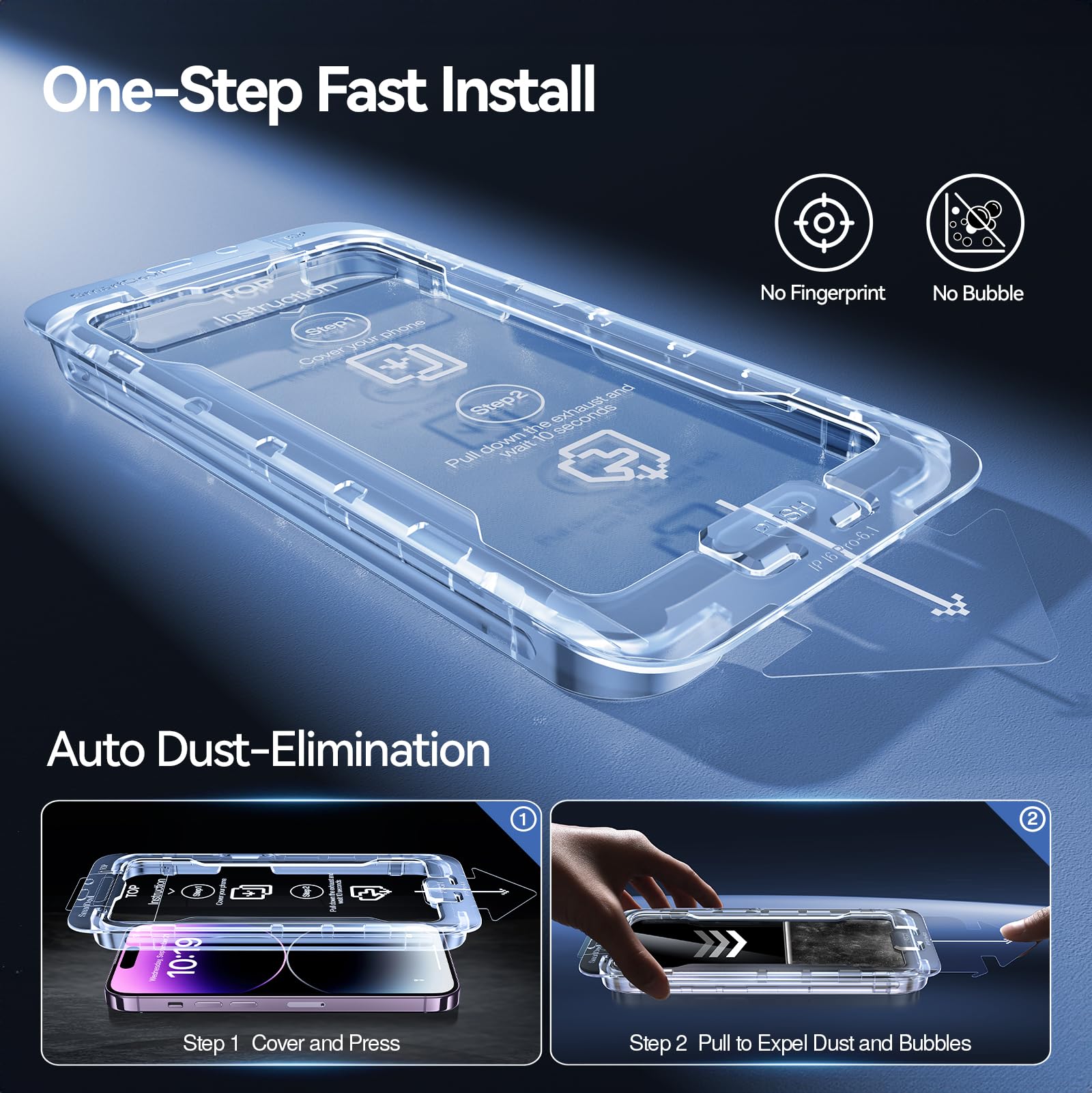 Smartdevil 3 Pack Screen Protector For Iphone 14 Pro(6.1 Inch) Tempered Glass, Hd Clear Film, Easy Installation, Dust Free & Bub