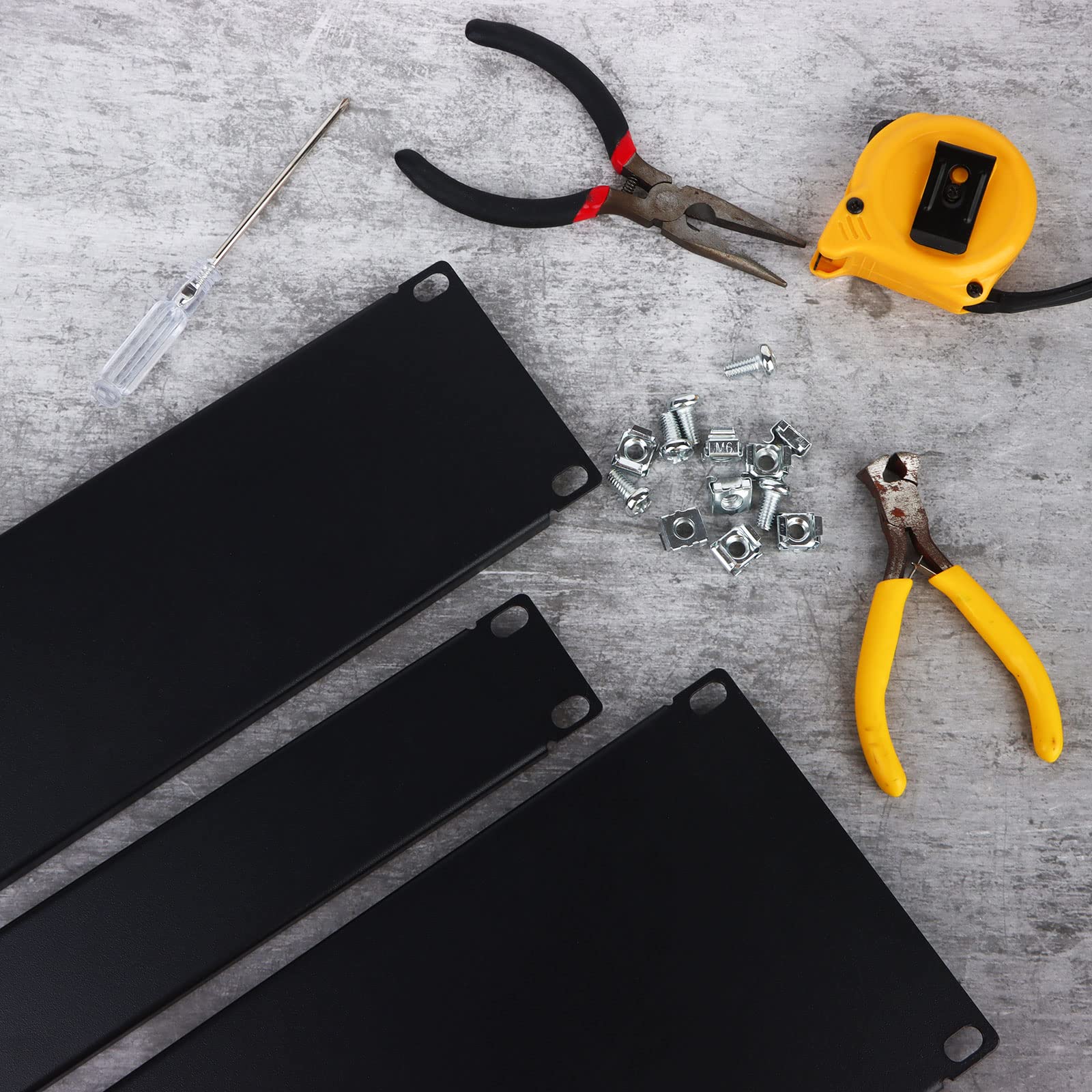 4 Pack 1U/2U/3U/4U Blank Panel 1U Blanking Panel Metal Disassembled Blank Panel Rack Mount Filler Panel For Server Rack Enclosur